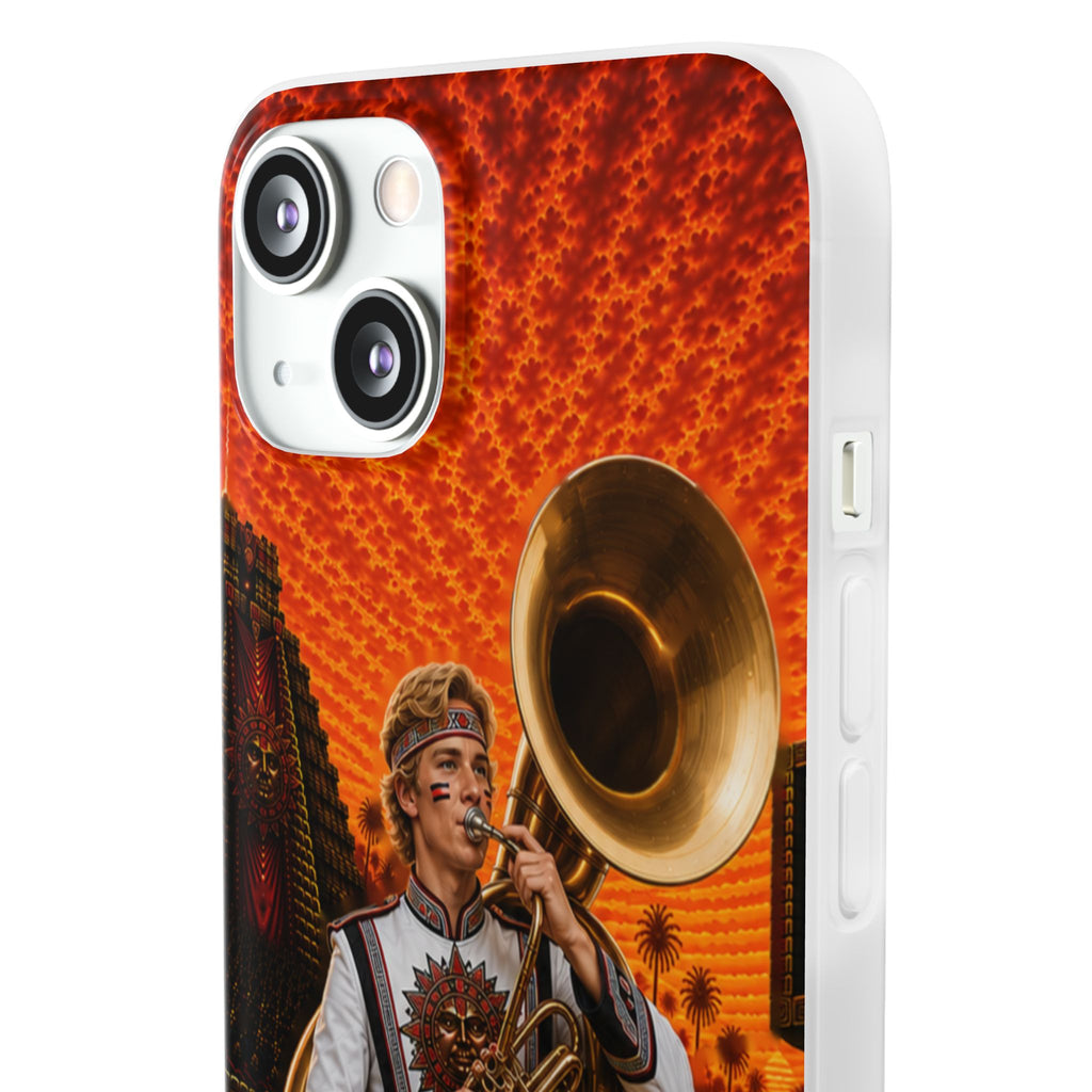 Aztec Band Warrior – Flexi Phone Case (iPhone & Samsung • Clear TPU • Made & Shipped in the USA • 🚚 FREE USA Shipping • Personalized Option)