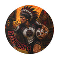 Aztec Rugby Male Warrior Round Vinyl Sticker 2”–6” | Made & Shipped in the USA • 🚚 FREE USA Shipping • Personalized Option