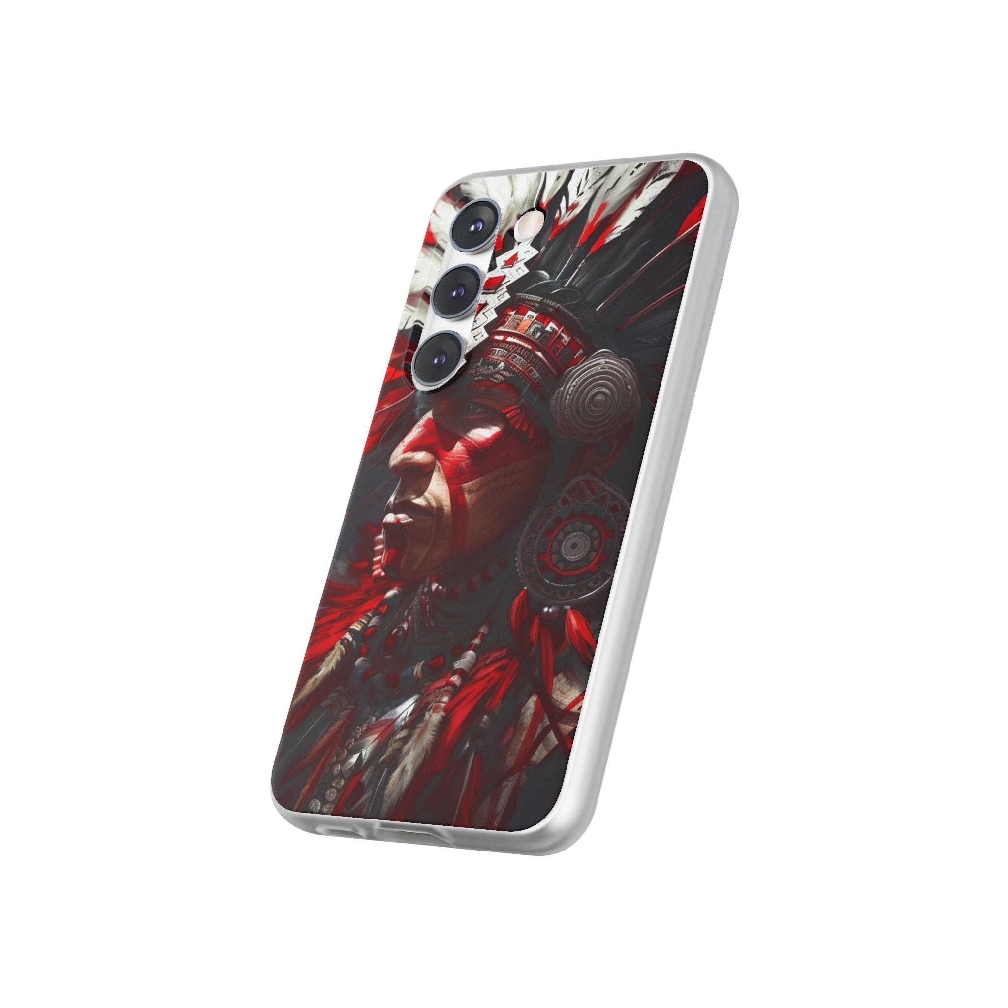Aztec Loyal Warrior – Flexi Phone Case (iPhone & Samsung • Clear TPU • Made in USA • Personalized Option)