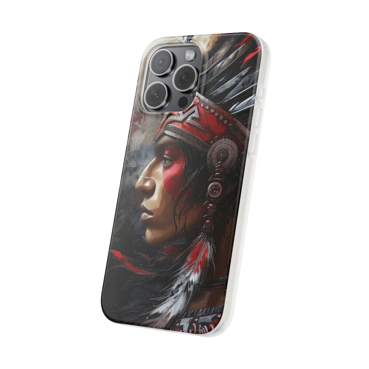 Aztec Silent Warrior – Flexi Phone Case (iPhone & Samsung • Clear TPU • Made in USA • Personalized Option)
