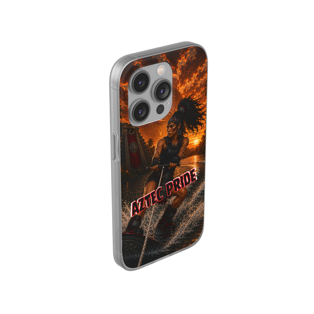 Aztec Wakeboard Female Warrior – Flexi Phone Case (iPhone & Samsung • Clear TPU • Made & Shipped in the USA • 🚚 FREE USA Shipping • Personalized Option)