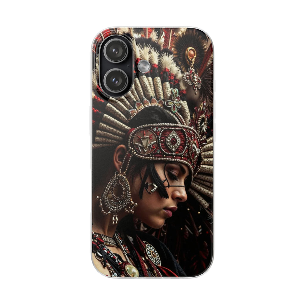 Aztec Goddess Spirit – Flexi Phone Case (iPhone & Samsung • Clear TPU • Made in USA • Personalized Option)