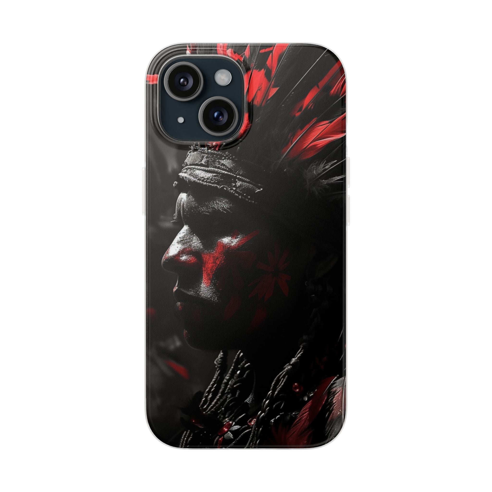 Aztec Jaguar Warrior – Flexi Phone Case (iPhone & Samsung • Clear TPU • Made in USA • Personalized Option)
