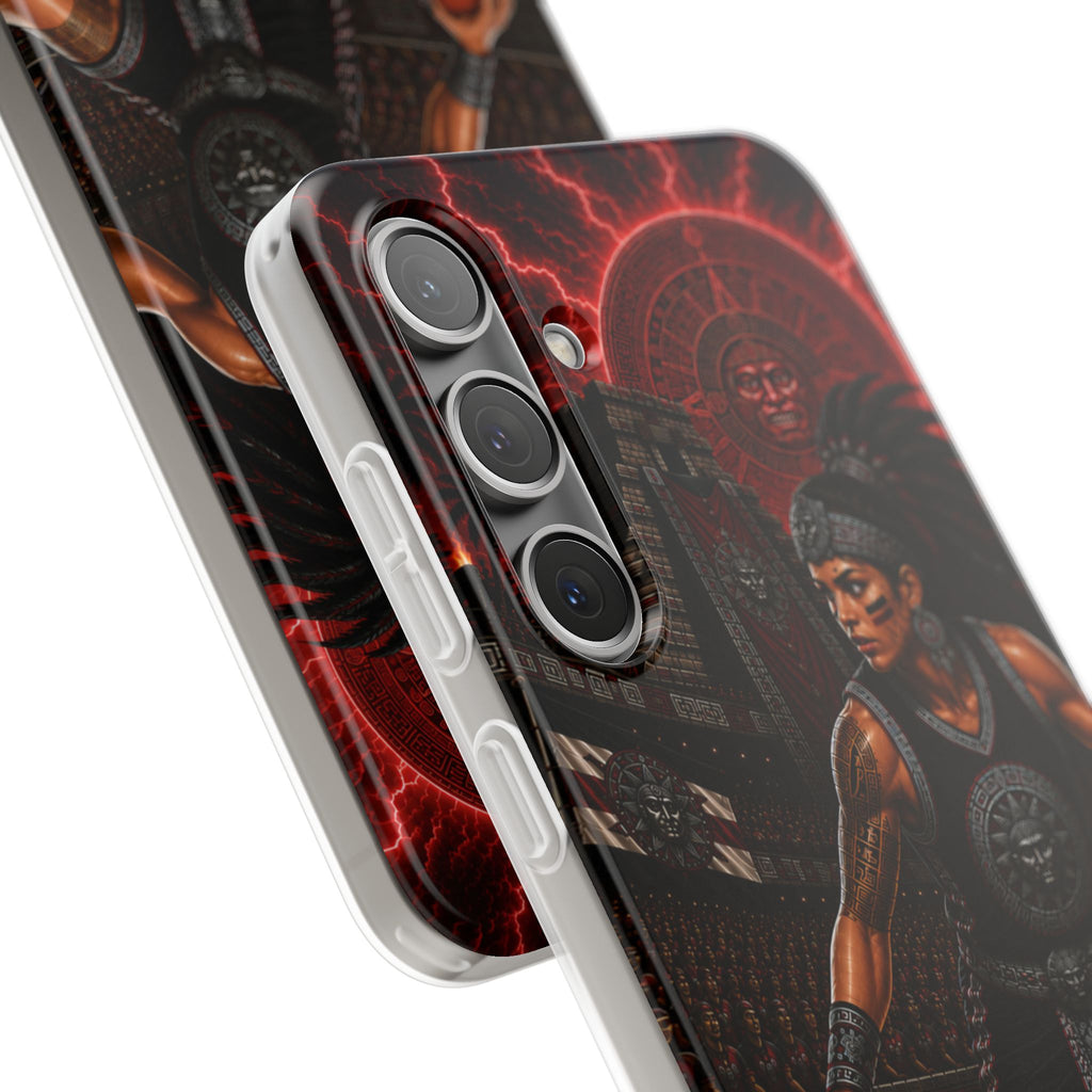 Aztec Basketball Female Warrior – Flexi Phone Case (iPhone & Samsung • Clear TPU • Made & Shipped in the USA • 🚚 FREE USA Shipping • Personalized Option)