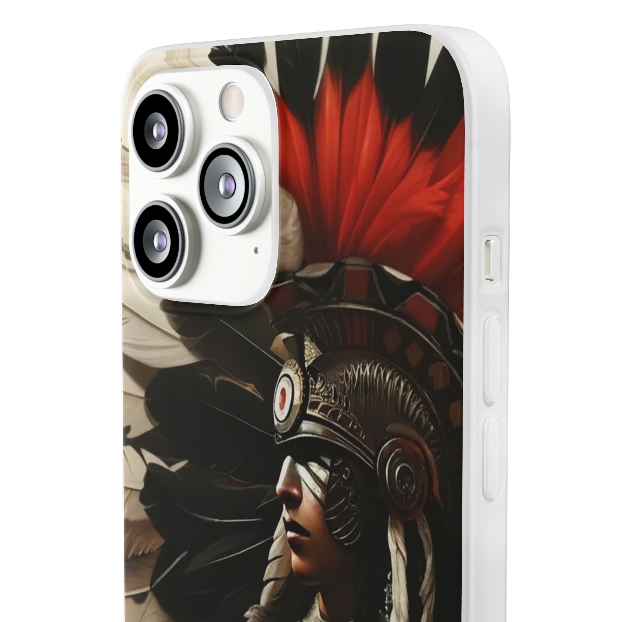 Aztec Fierce Warrior – Flexi Phone Case (iPhone & Samsung • Clear TPU • Made in USA • Personalized Option)