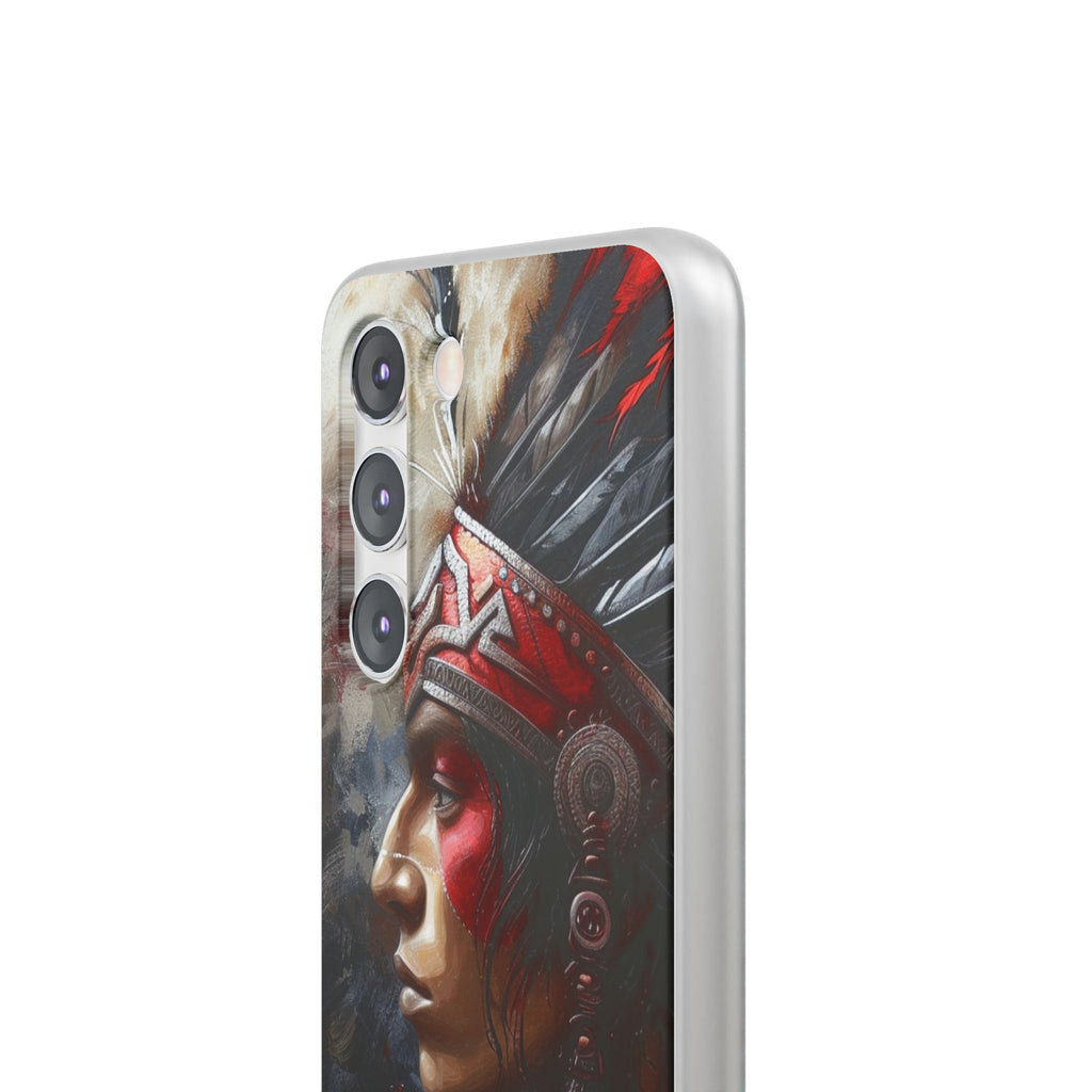 Aztec Silent Warrior – Flexi Phone Case (iPhone & Samsung • Clear TPU • Made in USA • Personalized Option)