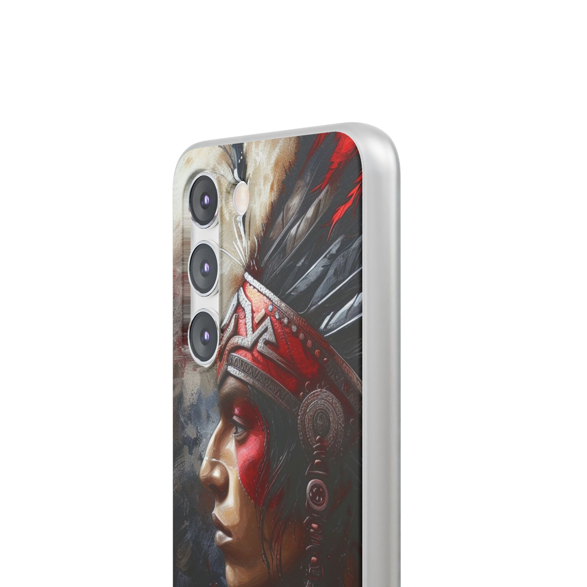 Aztec Silent Warrior – Flexi Phone Case (iPhone & Samsung • Clear TPU • Made in USA • Personalized Option)