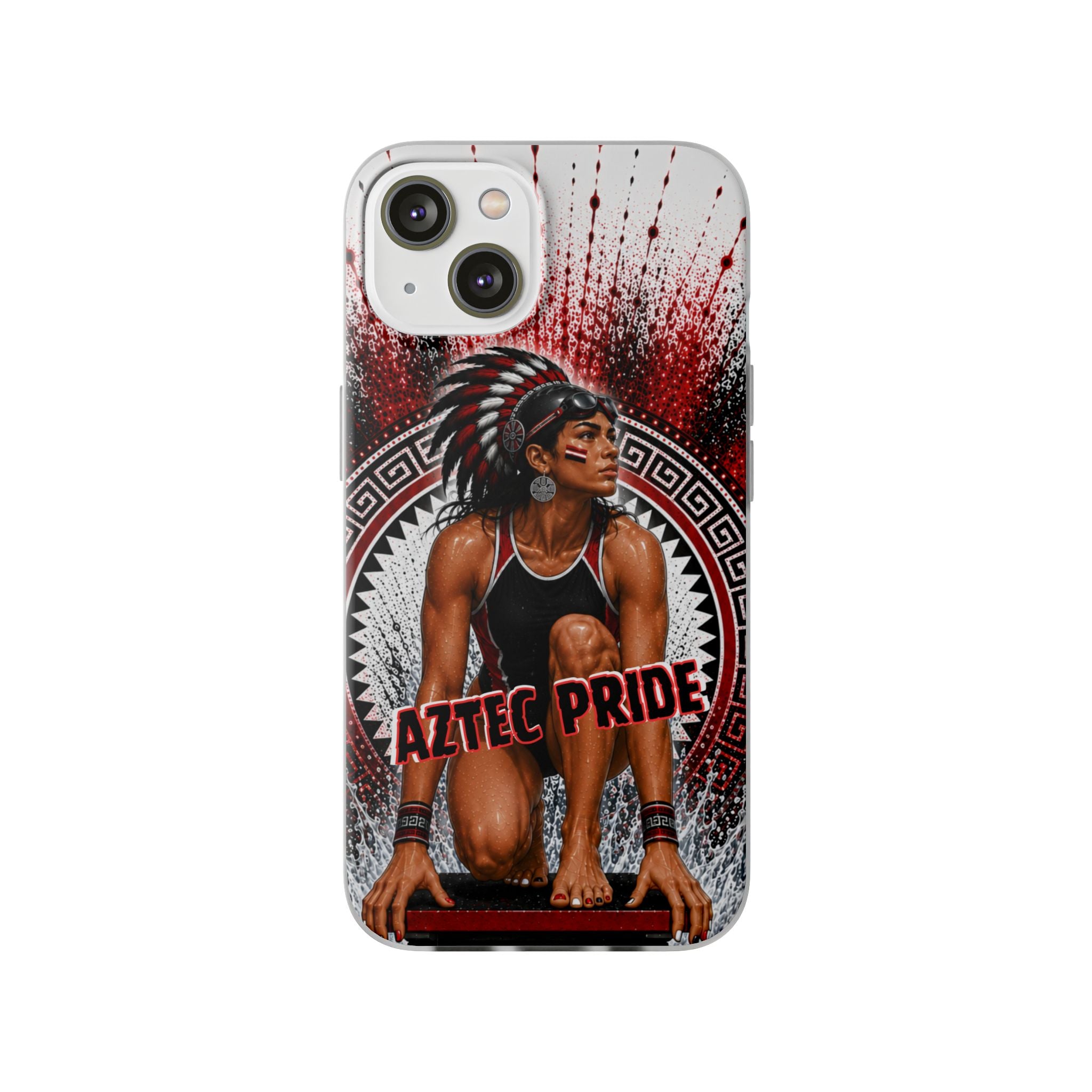 Aztec Swim & Dive Warrior – Flexi Phone Case (iPhone & Samsung • Clear TPU • Made & Shipped in the USA • 🚚 FREE USA Shipping • Personalized Option)