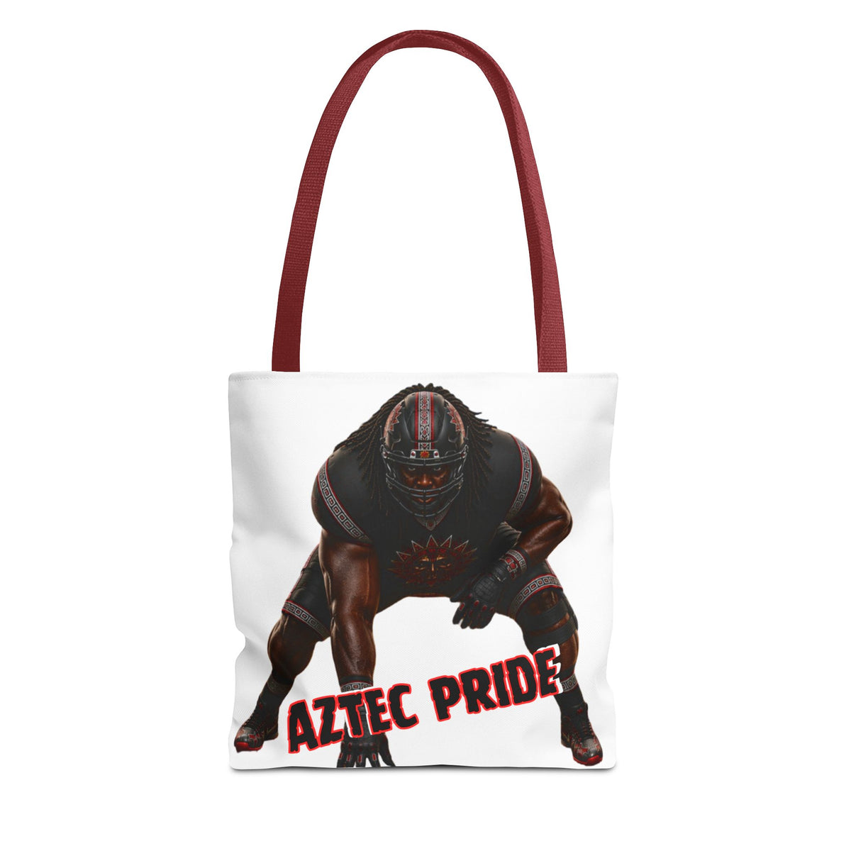 Aztec Football O-Line Warrior Tote Bag | Aztec-Inspired AI Art • Made & Shipped in the USA • 🚚 FREE USA Shipping • FREE Personalization