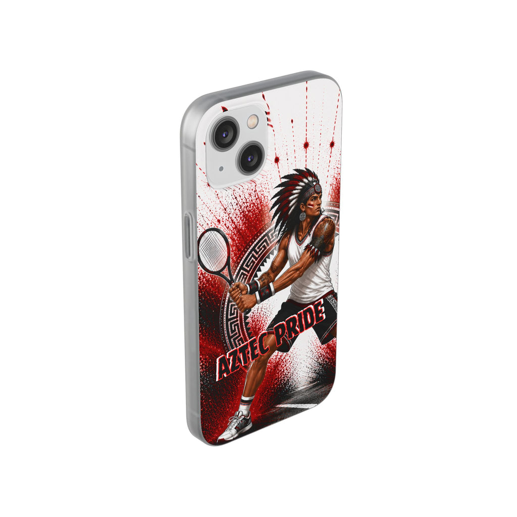 Aztec Tennis Male Warrior – Flexi Phone Case (iPhone & Samsung • Clear TPU • Made & Shipped in the USA • 🚚 FREE USA Shipping • Personalized Option)