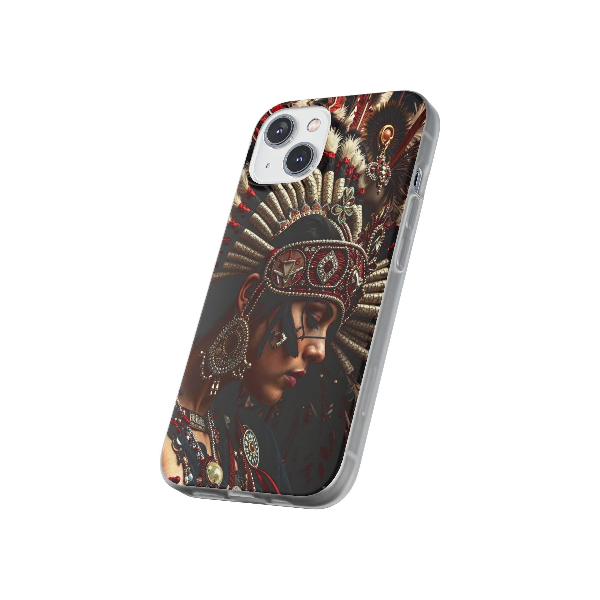 Aztec Goddess Spirit – Flexi Phone Case (iPhone & Samsung • Clear TPU • Made in USA • Personalized Option)