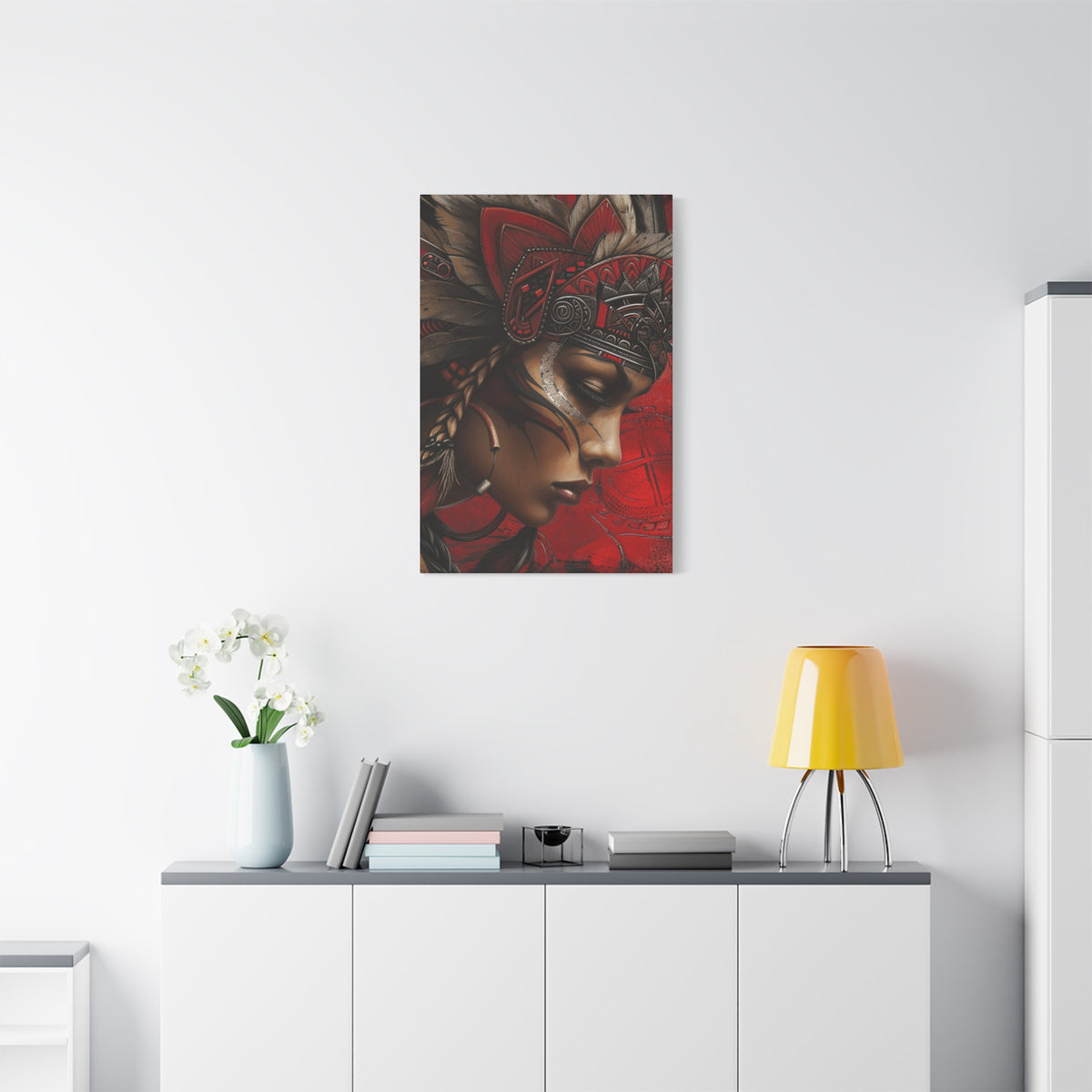 Aztec Sun Goddess – Bold Aztec Wall Art Canvas