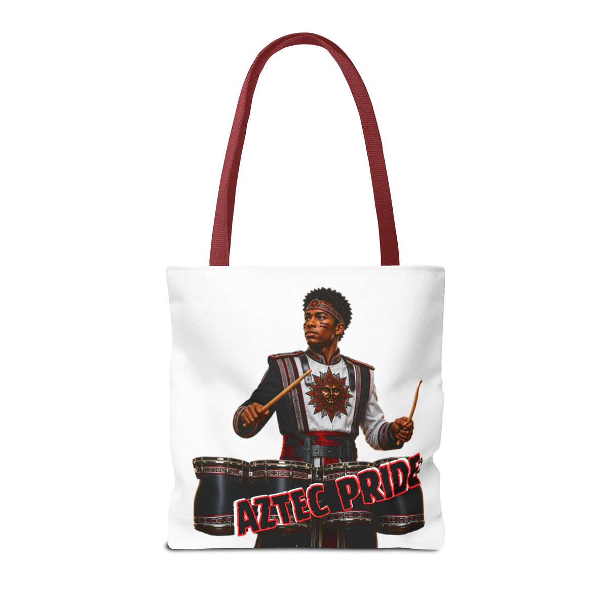 Aztec Band Warrior Tote Bag | Aztec-Inspired AI Art • Made & Shipped in the USA • 🚚 FREE USA Shipping • FREE Personalization