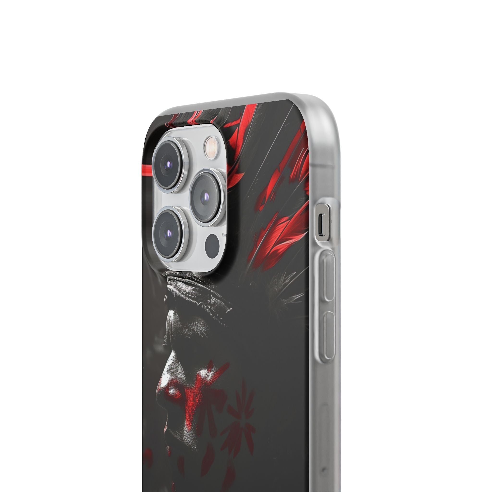 Aztec Jaguar Warrior – Flexi Phone Case (iPhone & Samsung • Clear TPU • Made in USA • Personalized Option)