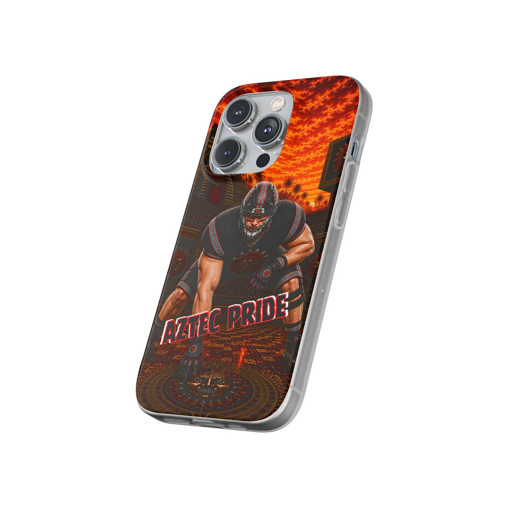 Aztec Football Warrior – Flexi Phone Case (iPhone & Samsung • Clear TPU • Made & Shipped in the USA • 🚚 FREE USA Shipping • Personalized Option)
