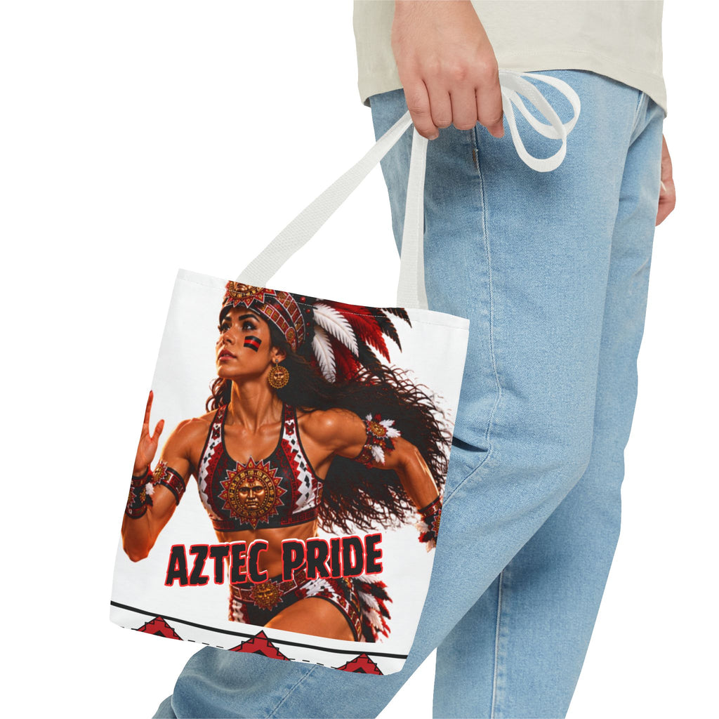 Aztec Track Female Warrior Tote Bag | Aztec-Inspired AI Art • Made & Shipped in the USA • 🚚 FREE USA Shipping • FREE Personalization
