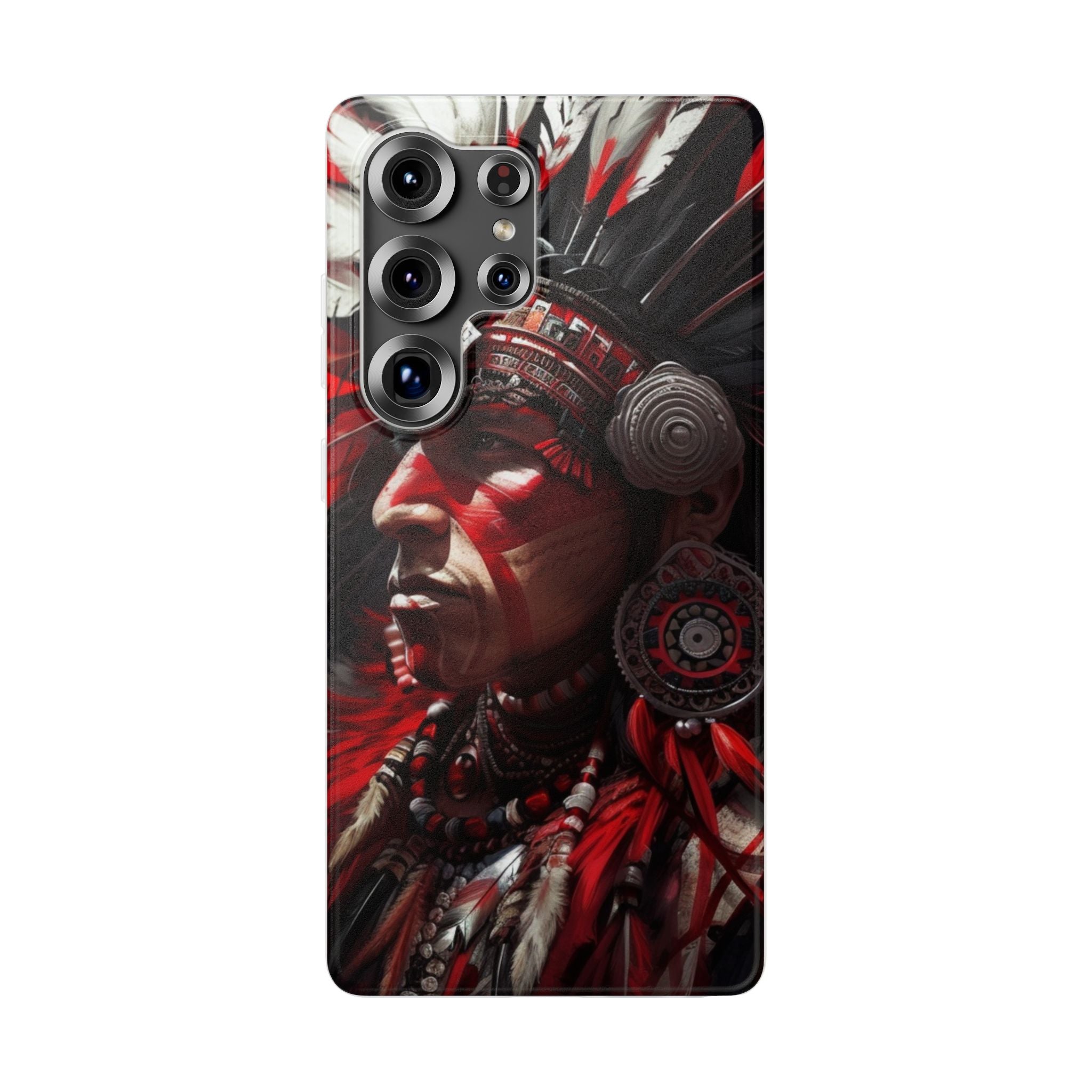 Aztec Loyal Warrior – Flexi Phone Case (iPhone & Samsung • Clear TPU • Made in USA • Personalized Option)