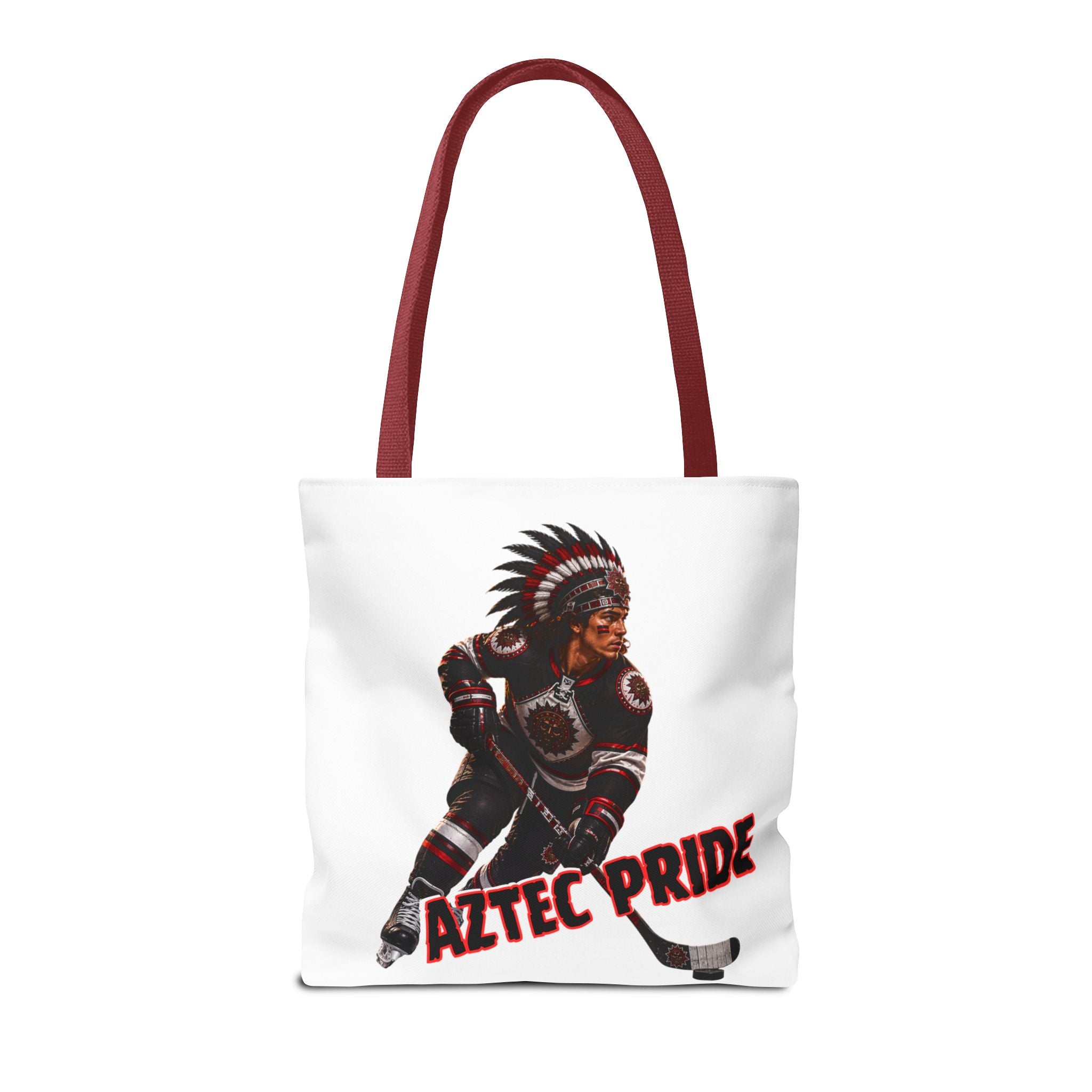 Aztec Hockey Warrior Tote Bag | Aztec-Inspired AI Art • Made & Shipped in the USA • 🚚 FREE USA Shipping • FREE Personalization