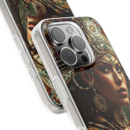 Aztec Warrior Goddess – Flexi Phone Case (iPhone & Samsung • Clear TPU • Made in USA • Personalized Option)