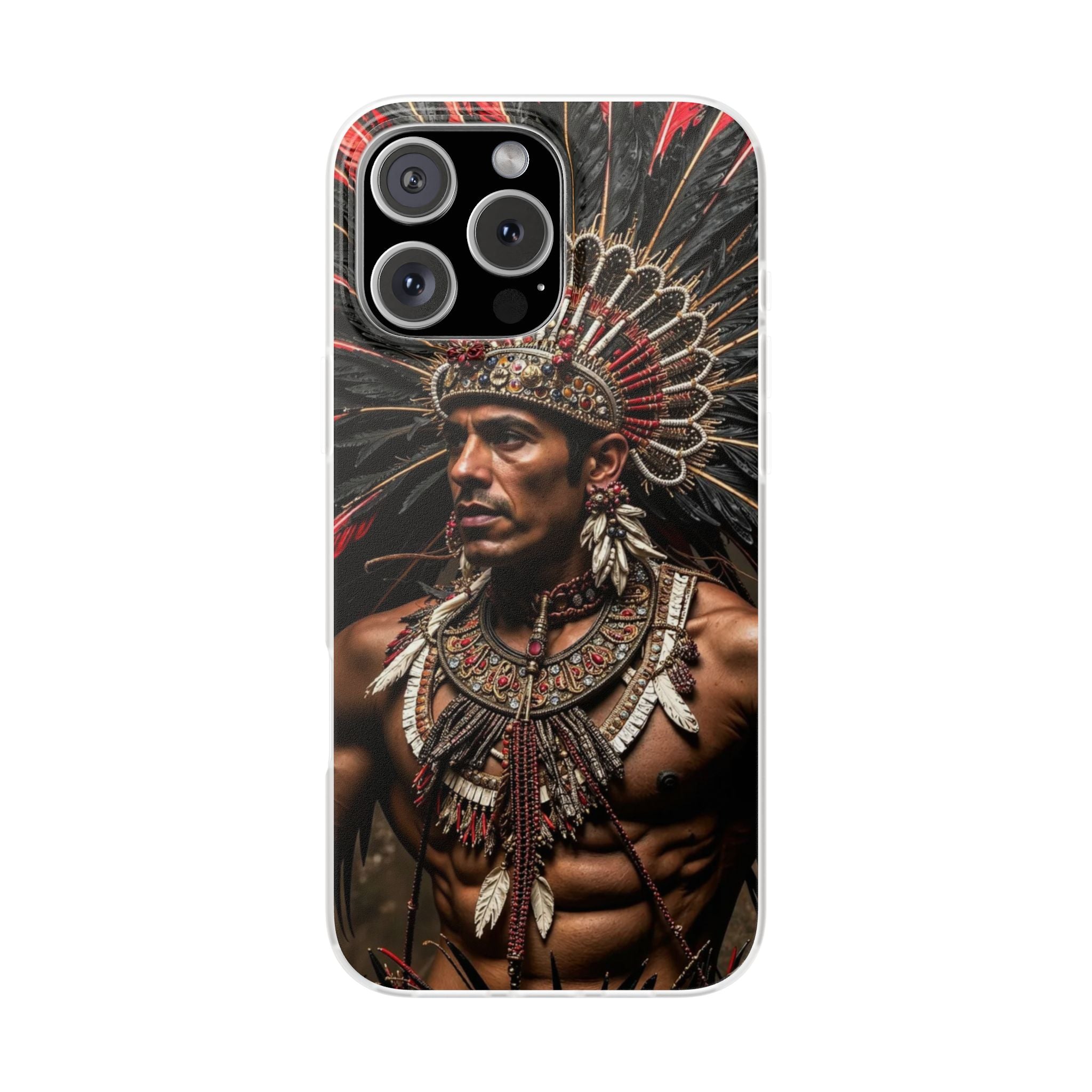 Aztec Sun Guardian – Flexi Phone Case (iPhone & Samsung • Clear TPU • Made in USA • Personalized Option)