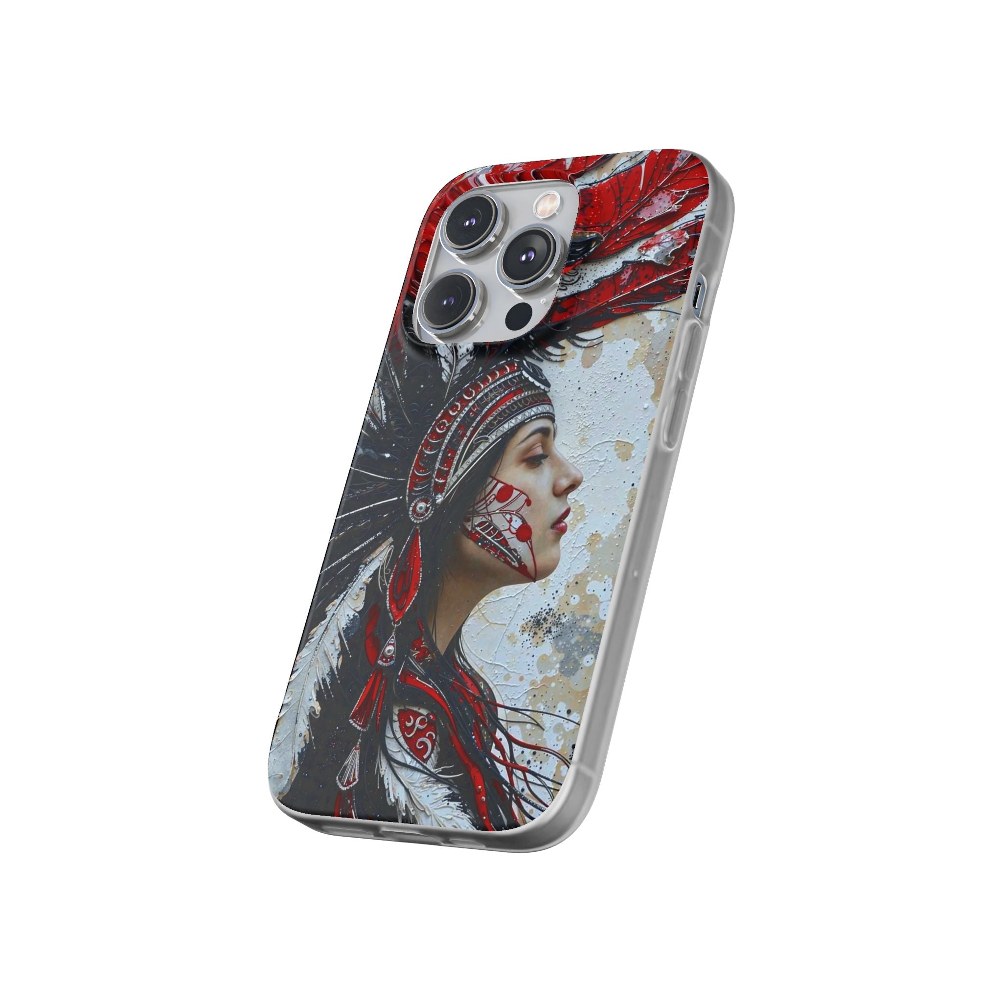 Aztec Silent Goddess – Flexi Phone Case (iPhone & Samsung • Clear TPU • Made in USA • Personalized Option)