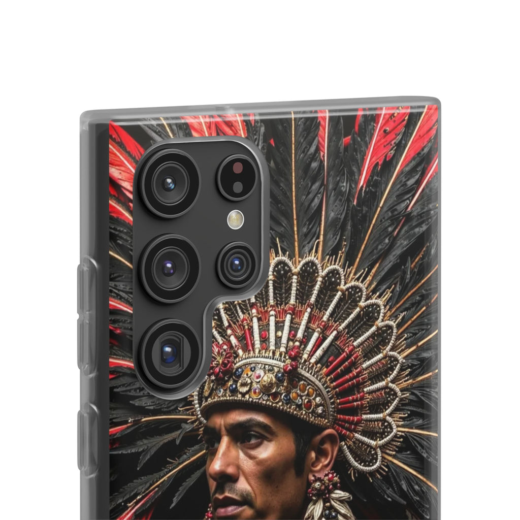 Aztec Sun Guardian – Flexi Phone Case (iPhone & Samsung • Clear TPU • Made in USA • Personalized Option)