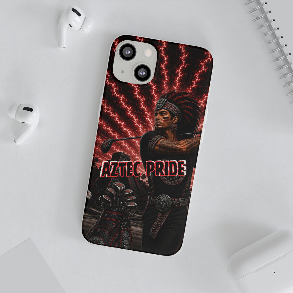 Aztec Golf Male Warrior – Flexi Phone Case (iPhone & Samsung • Clear TPU • Made & Shipped in the USA • 🚚 FREE USA Shipping • Personalized Option)