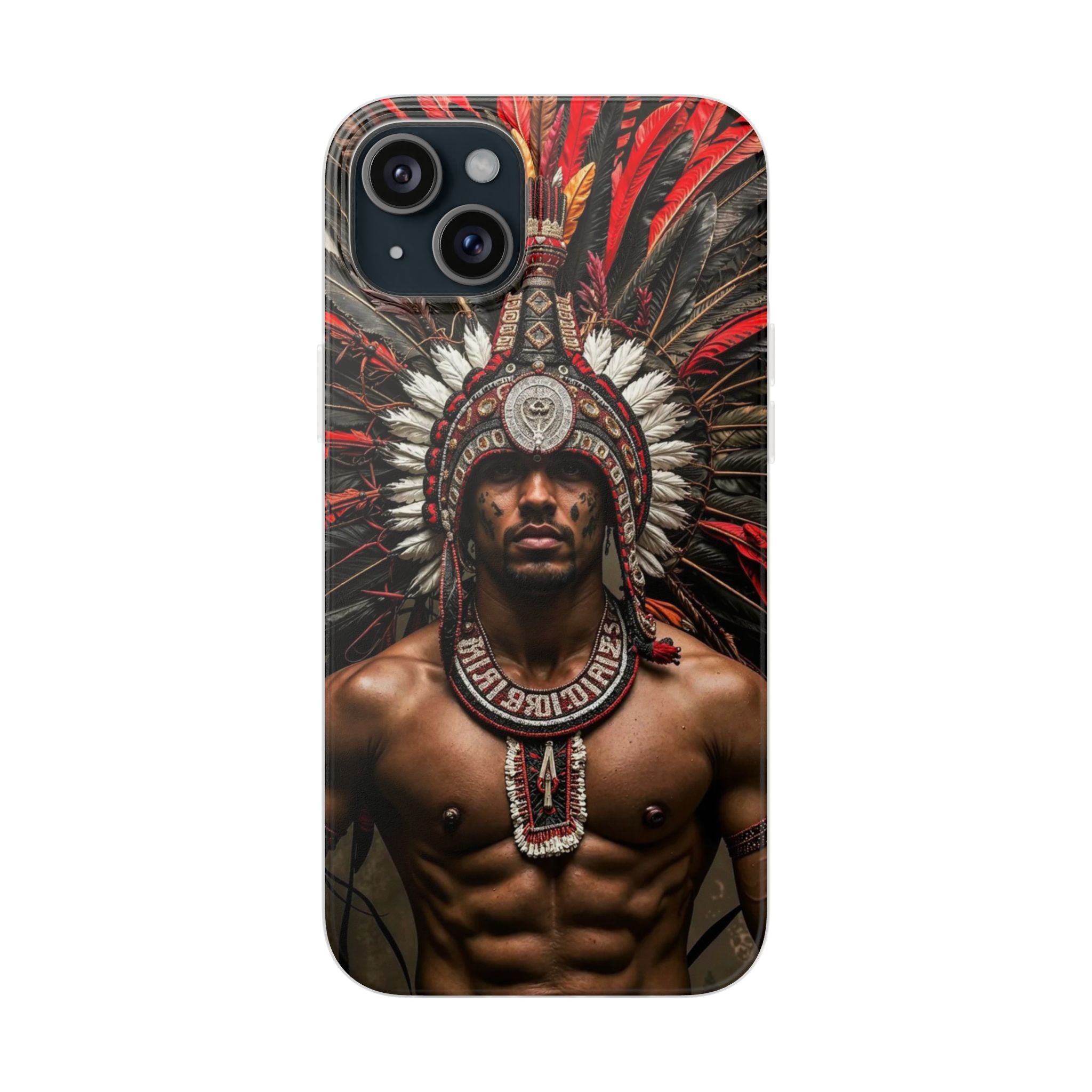 Aztec Warrior Eagle – Flexi Phone Case (iPhone & Samsung • Clear TPU • Made in USA • Personalized Option)