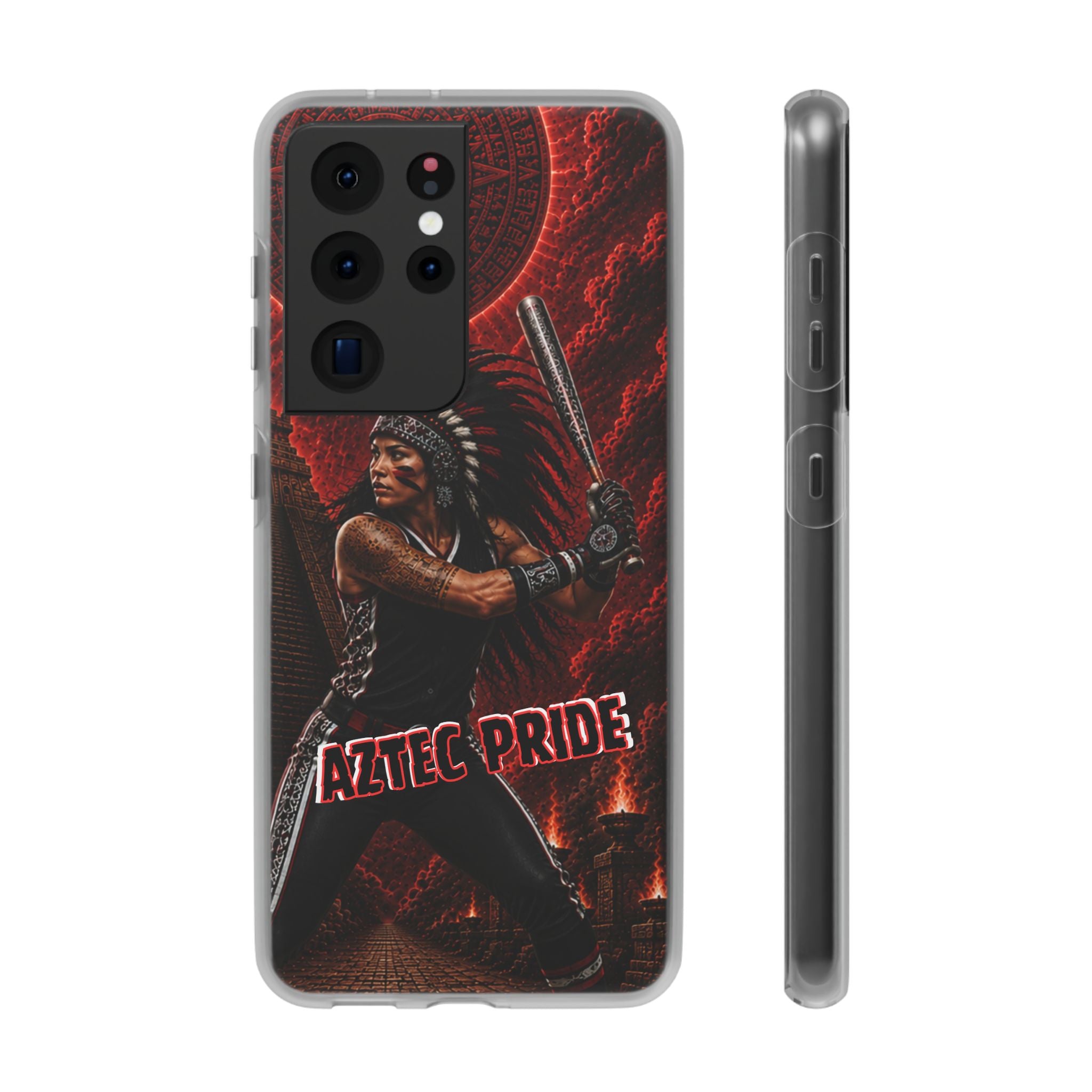 Aztec Softball Warrior – Flexi Phone Case (iPhone & Samsung • Clear TPU • Made in USA • Personalized Option)