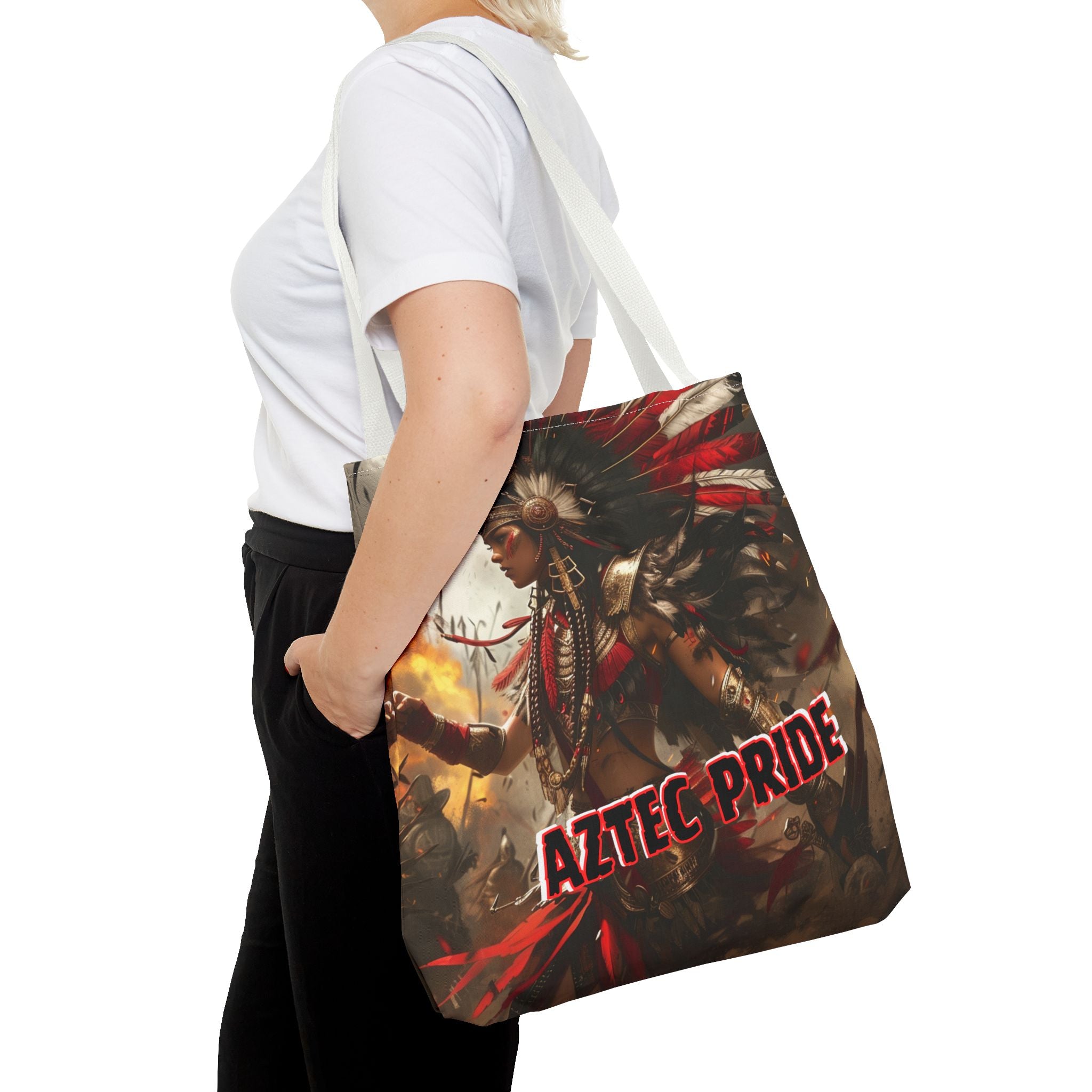 Aztec Warrior Queen Tote Bag – Aztec-Inspired Reusable Shopping Bag | GringoArte