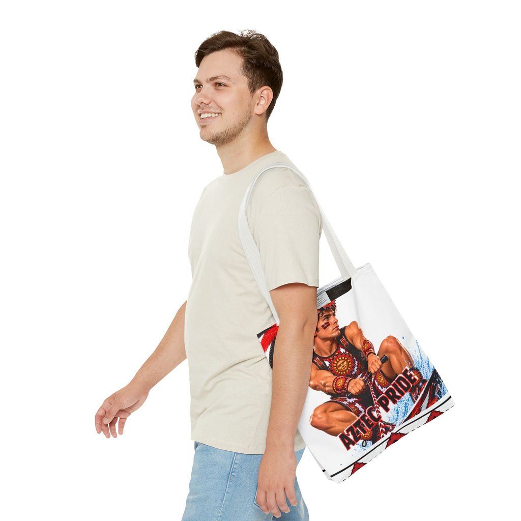 Aztec Waterski Wakeboard Warrior Tote Bag | Aztec-Inspired AI Art • Made & Shipped in the USA • 🚚 FREE USA Shipping • FREE Personalization