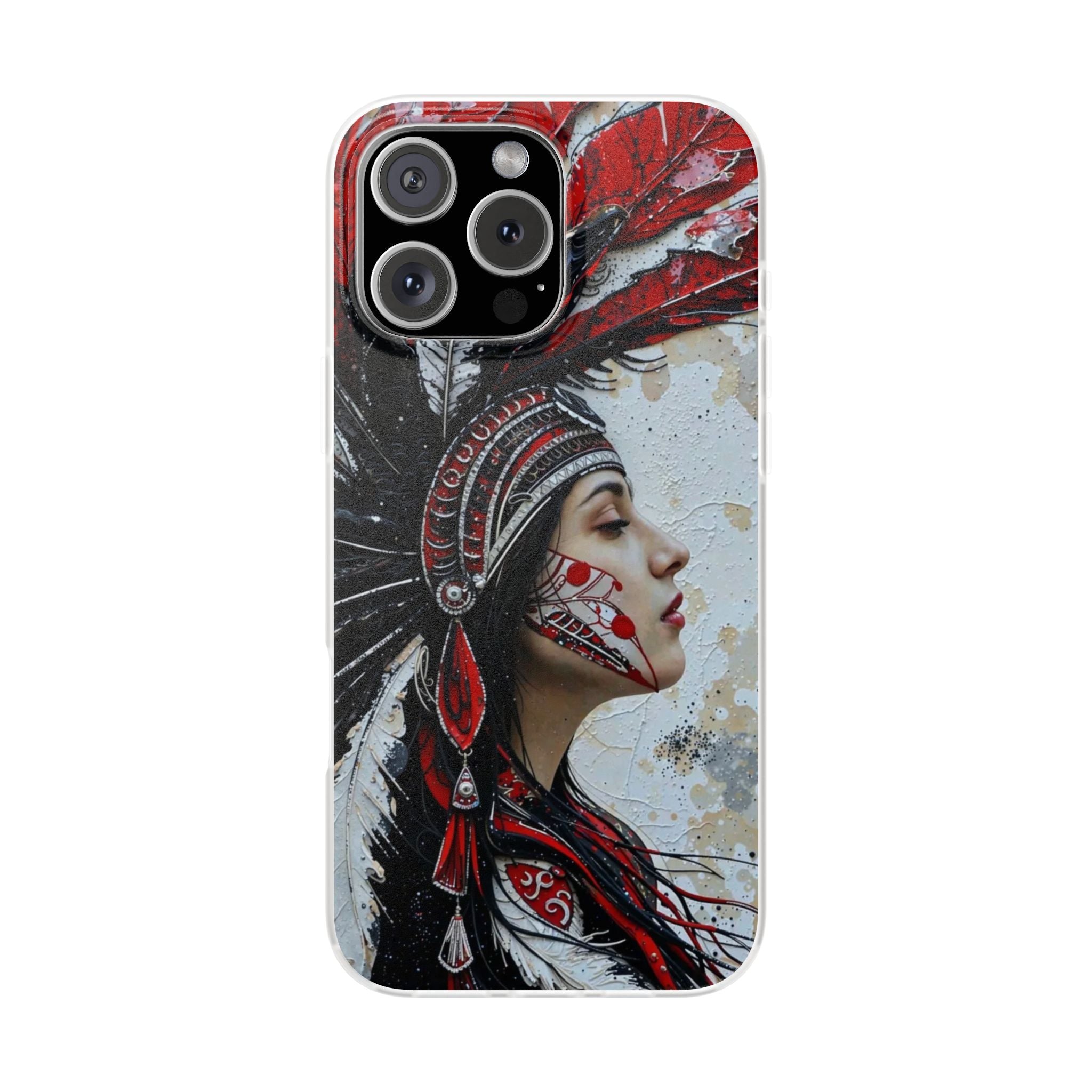 Aztec Silent Goddess – Flexi Phone Case (iPhone & Samsung • Clear TPU • Made in USA • Personalized Option)