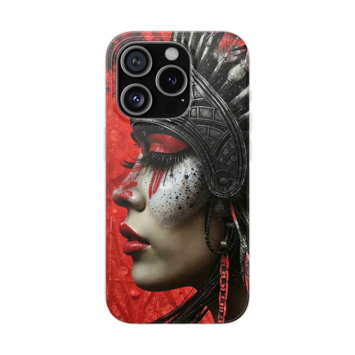 Aztec Fearless Goddess – Flexi Phone Case (iPhone & Samsung • Clear TPU • Made in USA • Personalized Option)