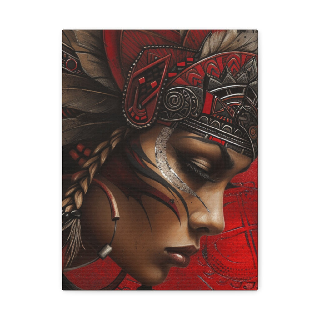Aztec Sun Goddess – Bold Aztec Wall Art Canvas