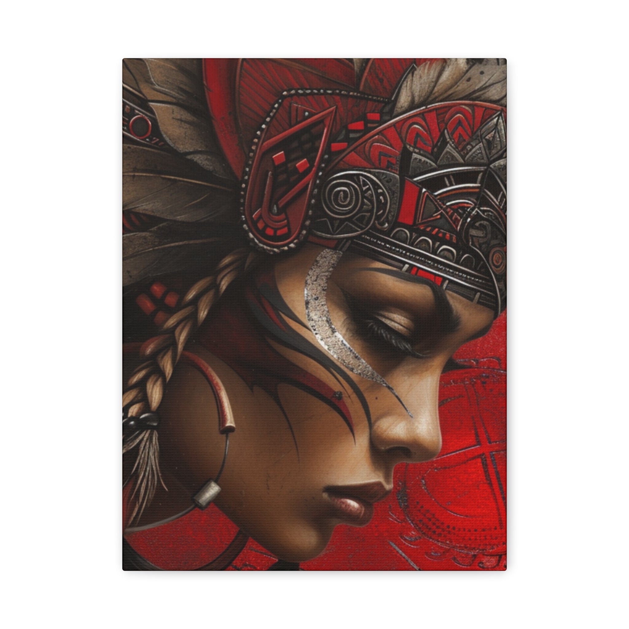 Aztec Sun Goddess – Bold Aztec Wall Art Canvas