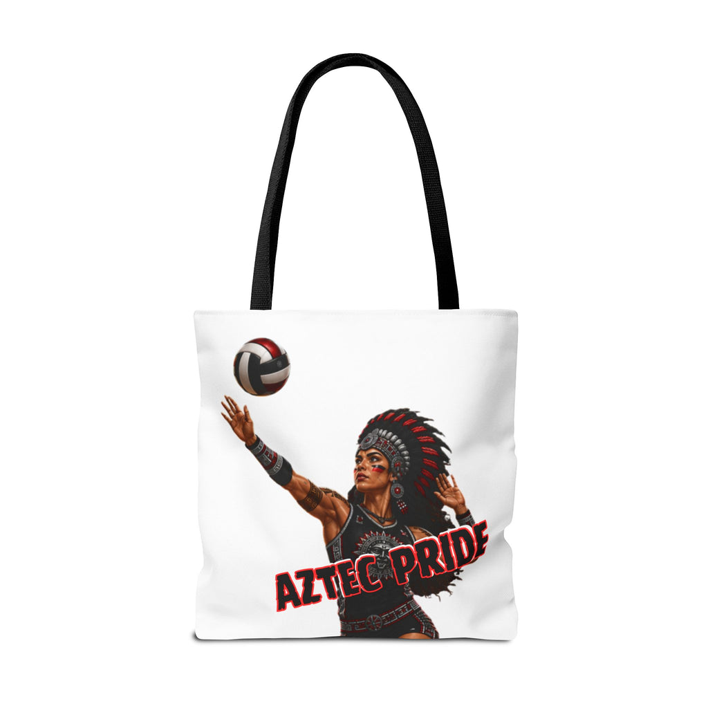 Aztec Volleyball Warrior Tote Bag | Aztec-Inspired AI Art • Made & Shipped in the USA • 🚚 FREE USA Shipping • FREE Personalization