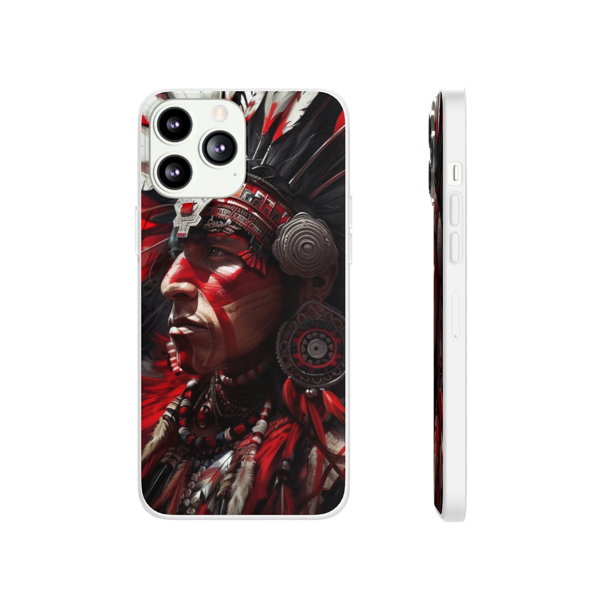 Aztec Loyal Warrior – Flexi Phone Case (iPhone & Samsung • Clear TPU • Made in USA • Personalized Option)