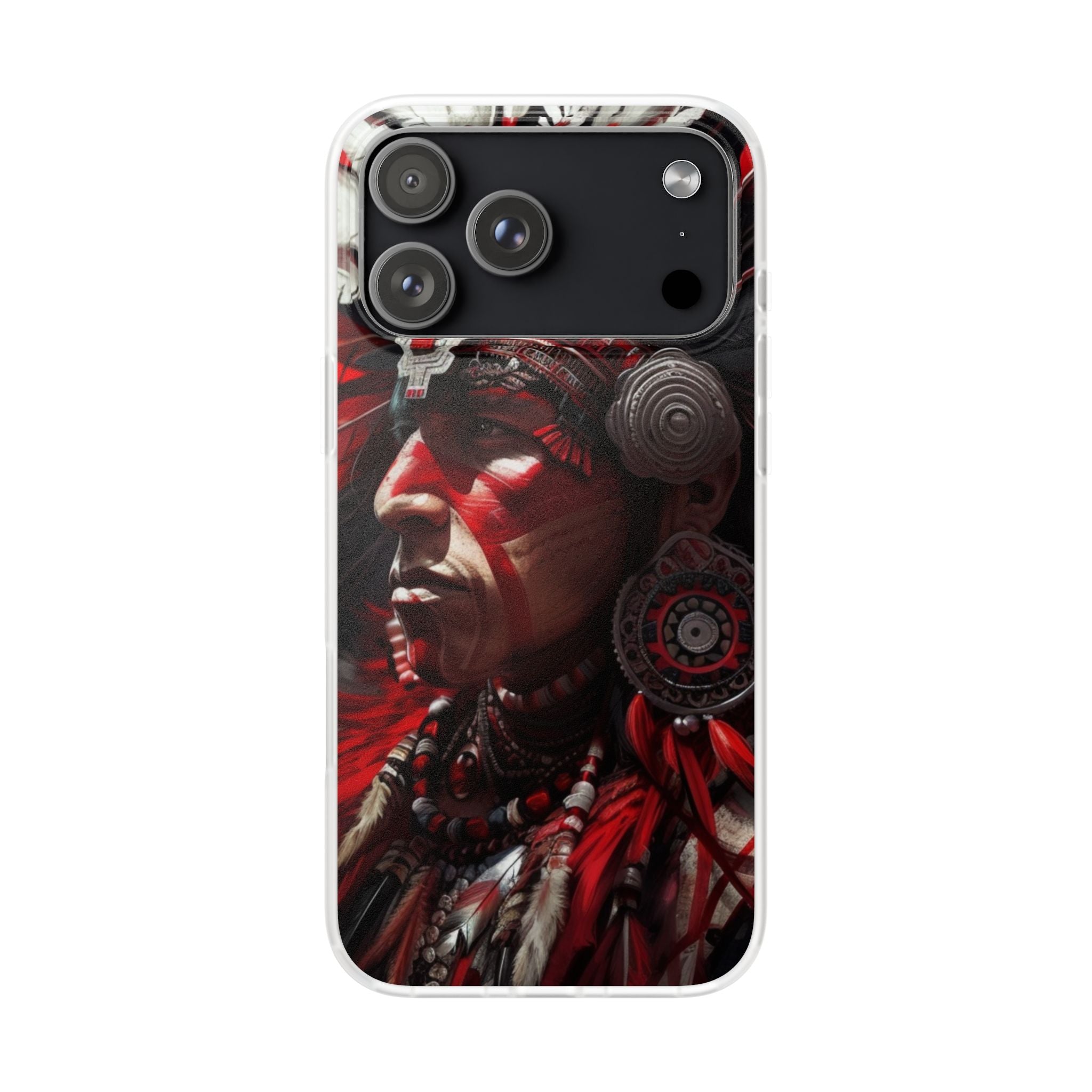 Aztec Loyal Warrior – Flexi Phone Case (iPhone & Samsung • Clear TPU • Made in USA • Personalized Option)