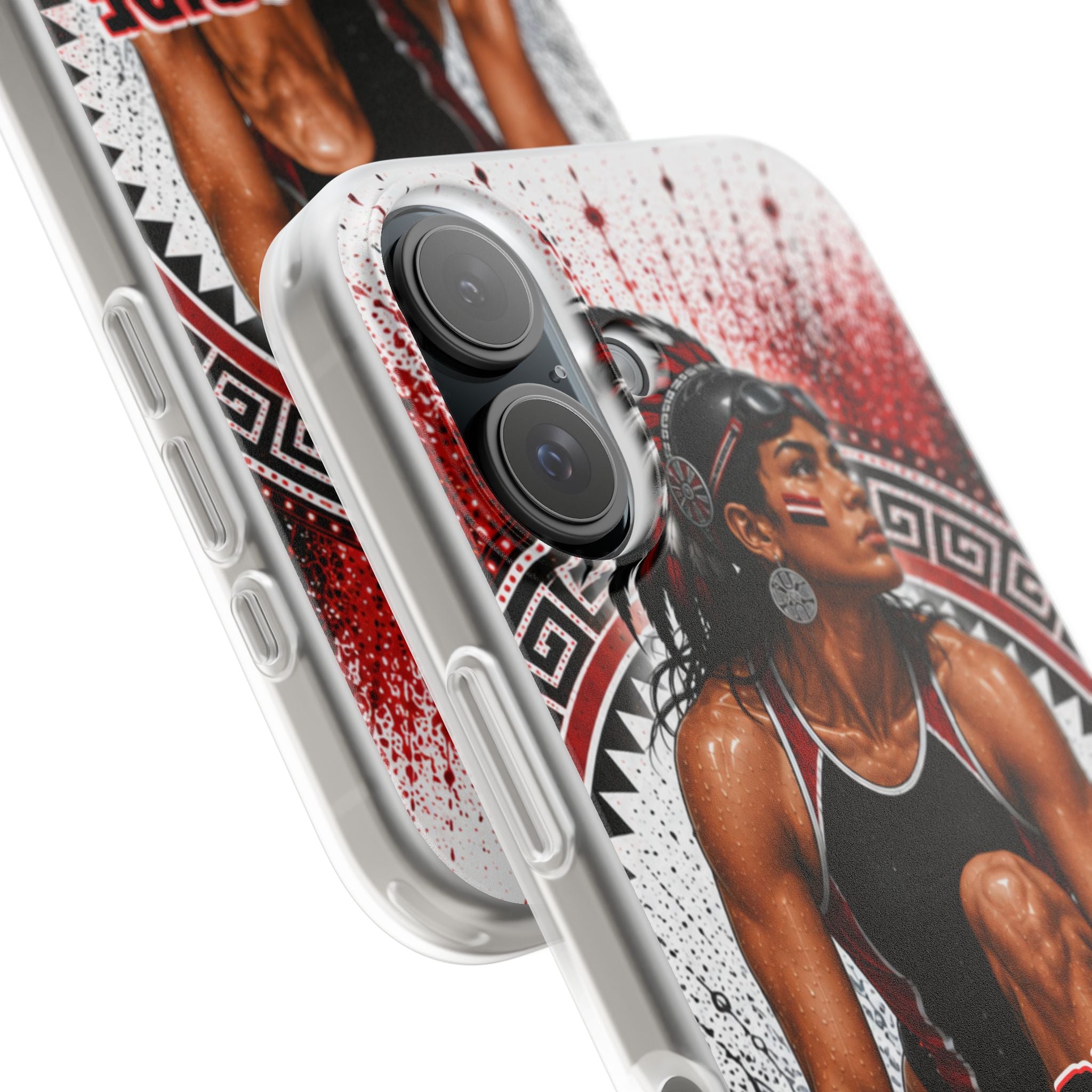 Aztec Swim & Dive Warrior – Flexi Phone Case (iPhone & Samsung • Clear TPU • Made & Shipped in the USA • 🚚 FREE USA Shipping • Personalized Option)