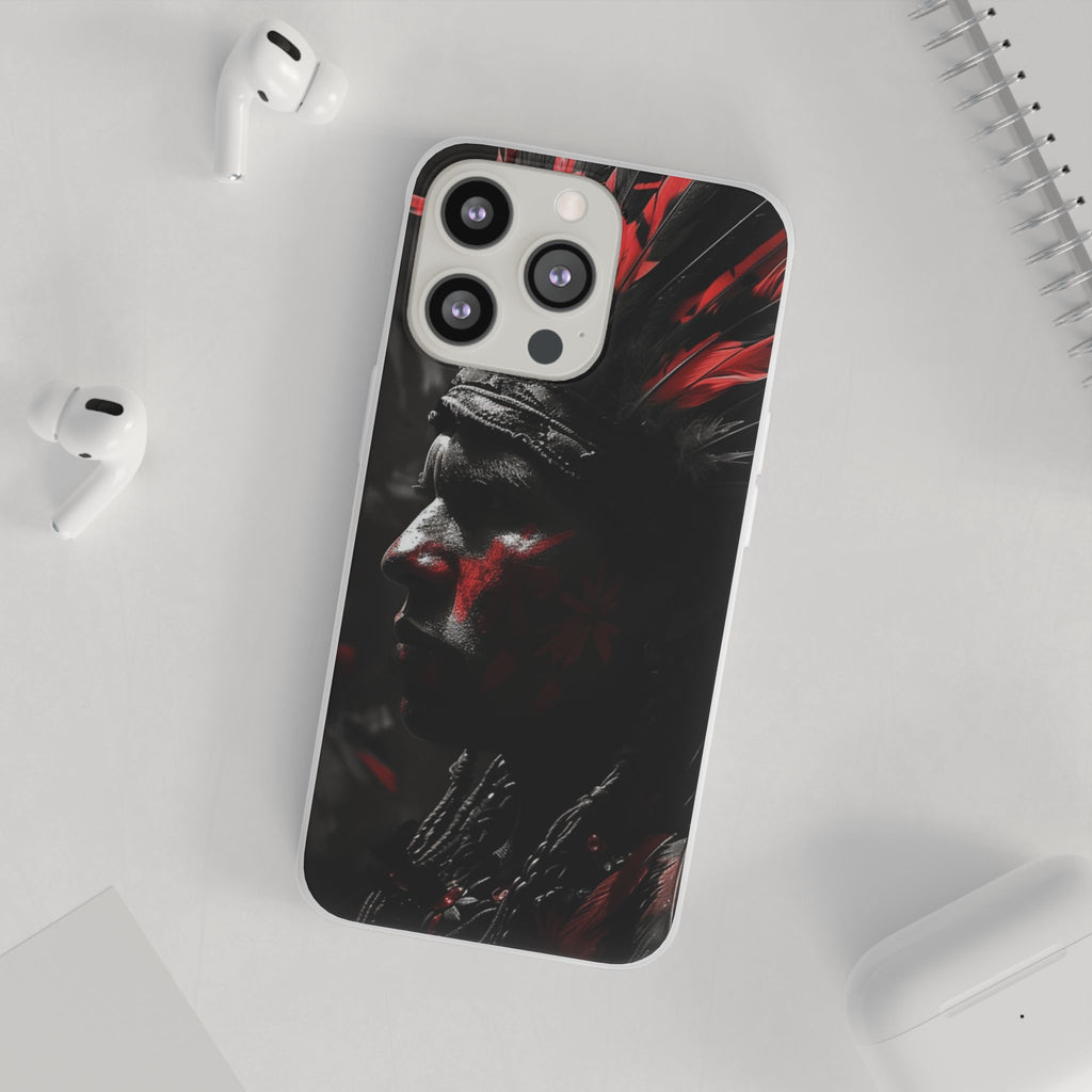 Aztec Jaguar Warrior – Flexi Phone Case (iPhone & Samsung • Clear TPU • Made in USA • Personalized Option)