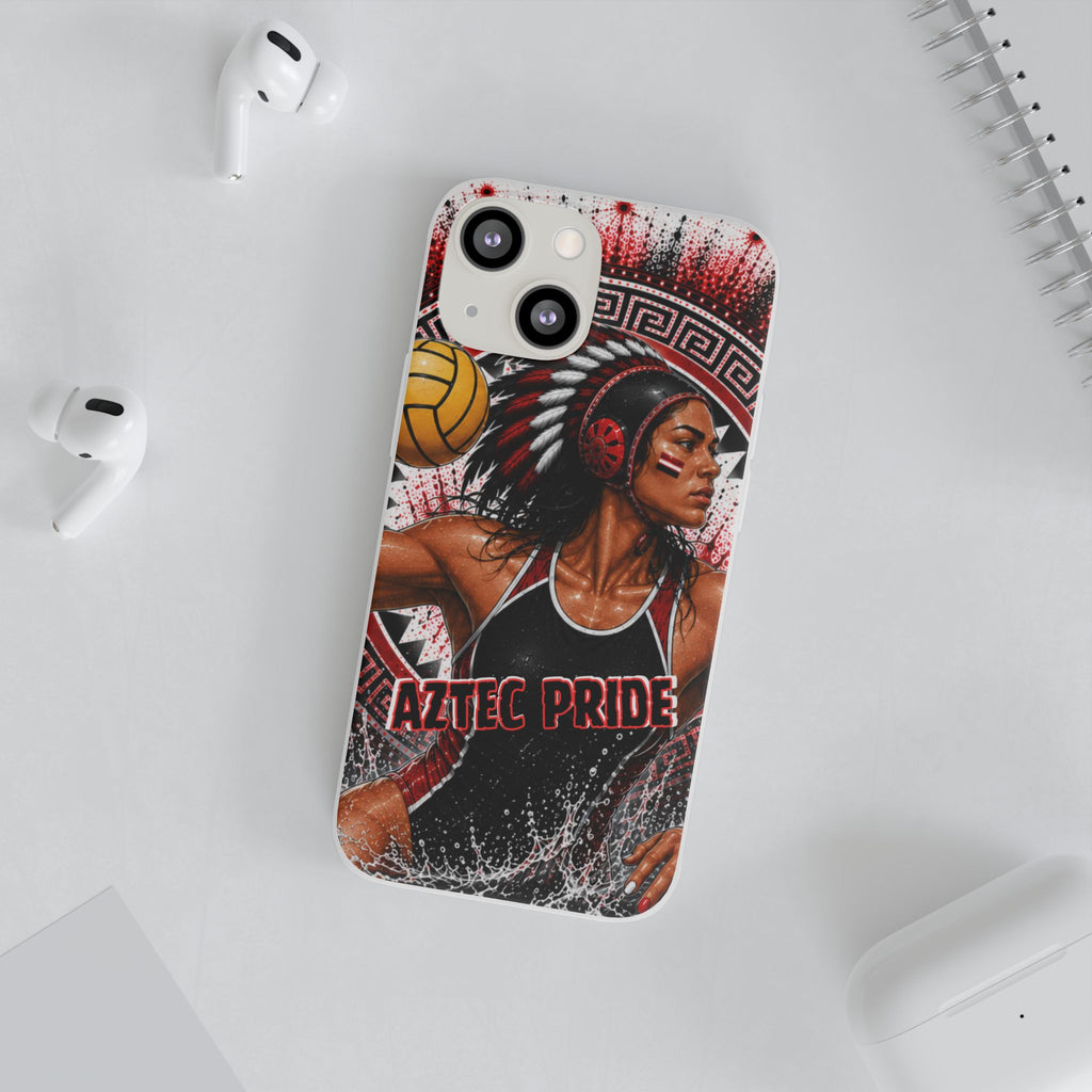 Aztec Water Polo Warrior – Flexi Phone Case (iPhone & Samsung • Clear TPU • Made in USA • Personalized Option)