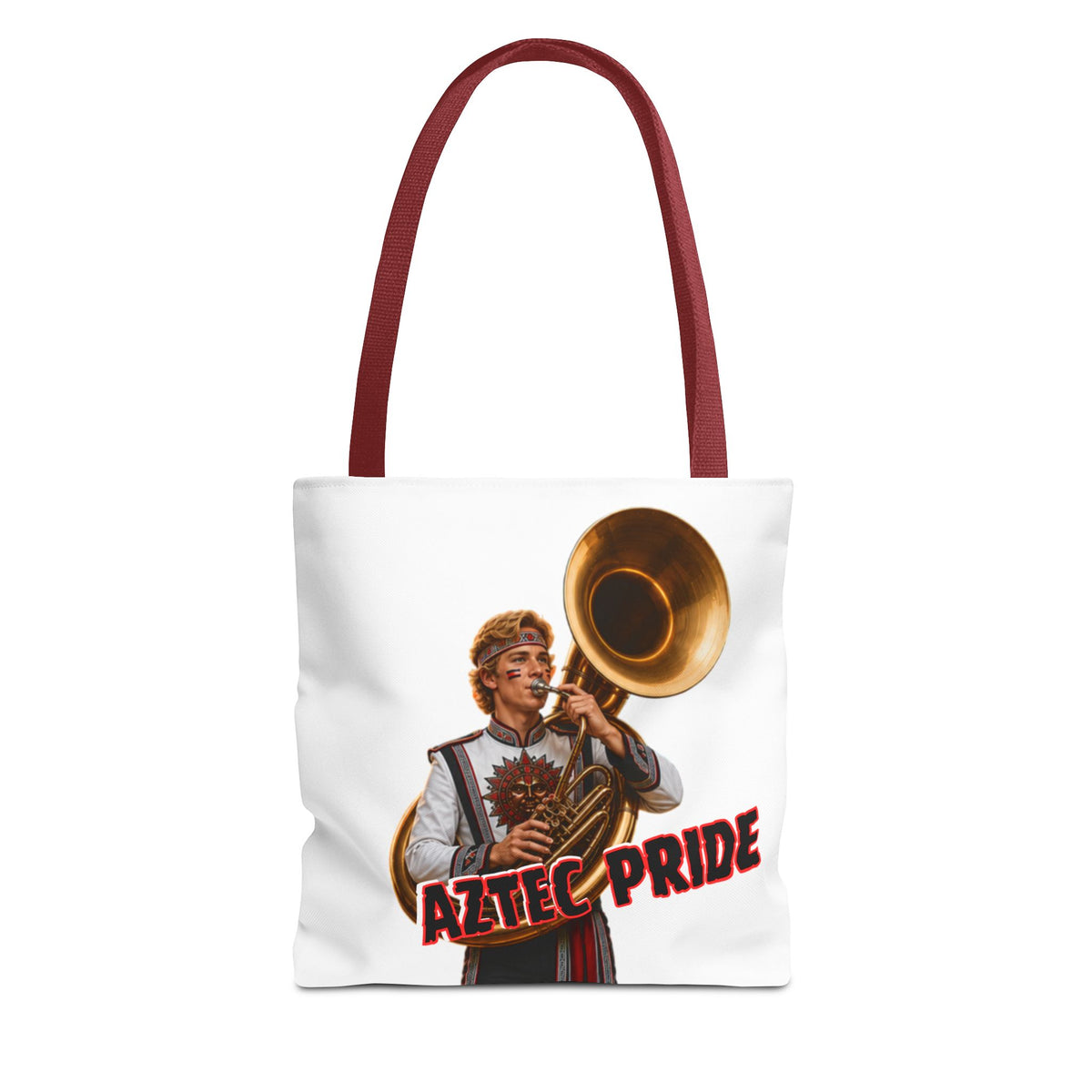 Aztec Band Warrior Tote Bag | Aztec-Inspired AI Art • Made & Shipped in the USA • 🚚 FREE USA Shipping • FREE Personalization