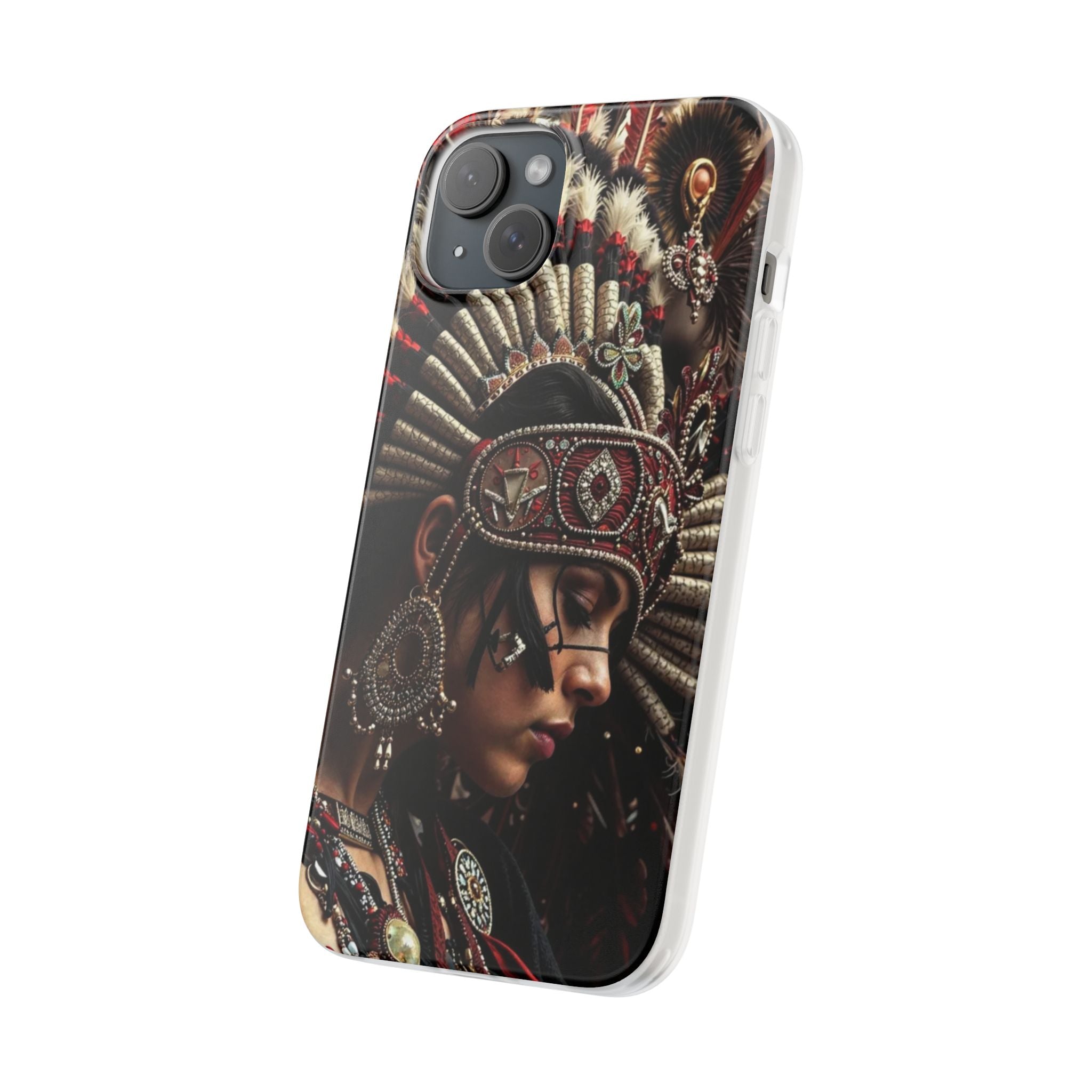 Aztec Goddess Spirit – Flexi Phone Case (iPhone & Samsung • Clear TPU • Made in USA • Personalized Option)