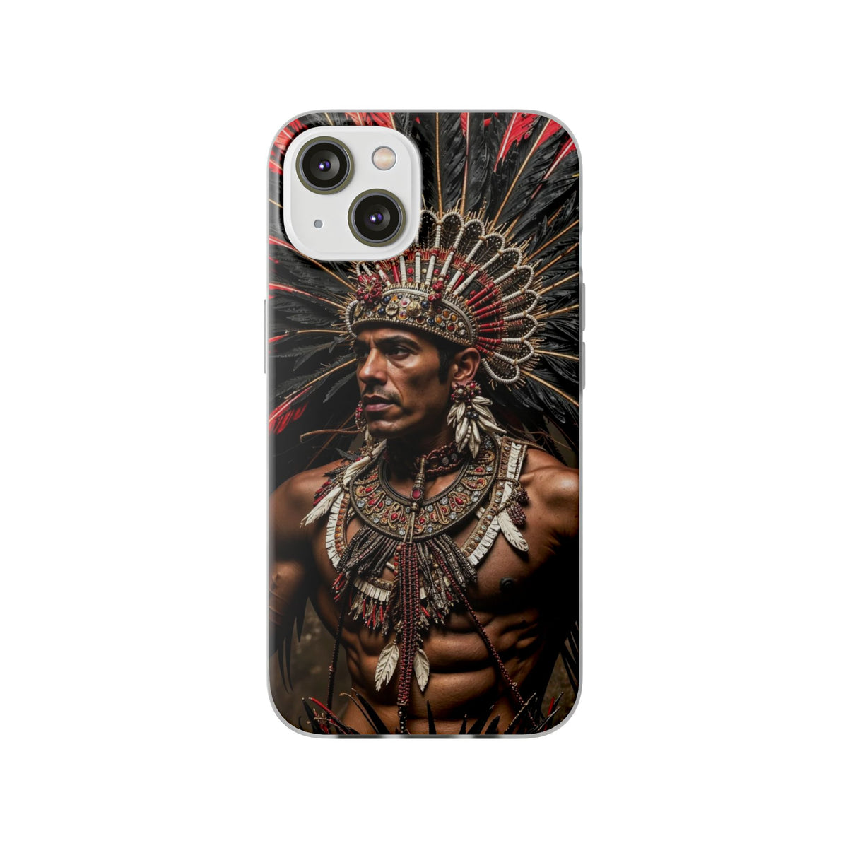 Aztec Sun Guardian – Flexi Phone Case (iPhone & Samsung • Clear TPU • Made in USA • Personalized Option)