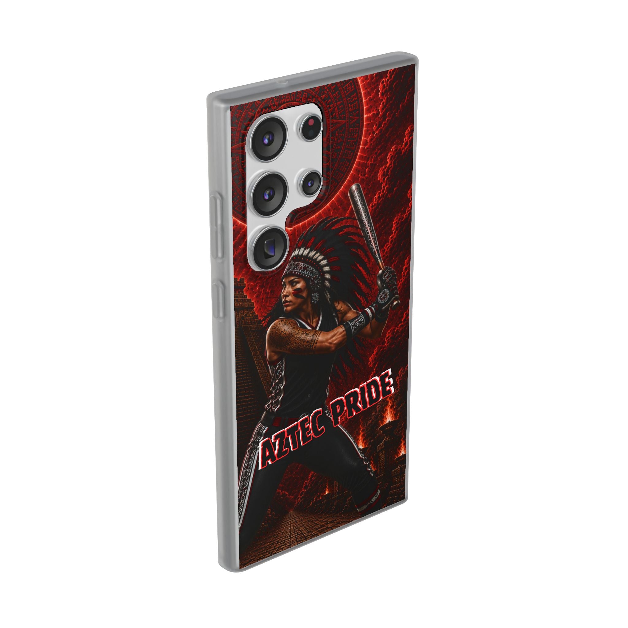 Aztec Softball Warrior – Flexi Phone Case (iPhone & Samsung • Clear TPU • Made in USA • Personalized Option)