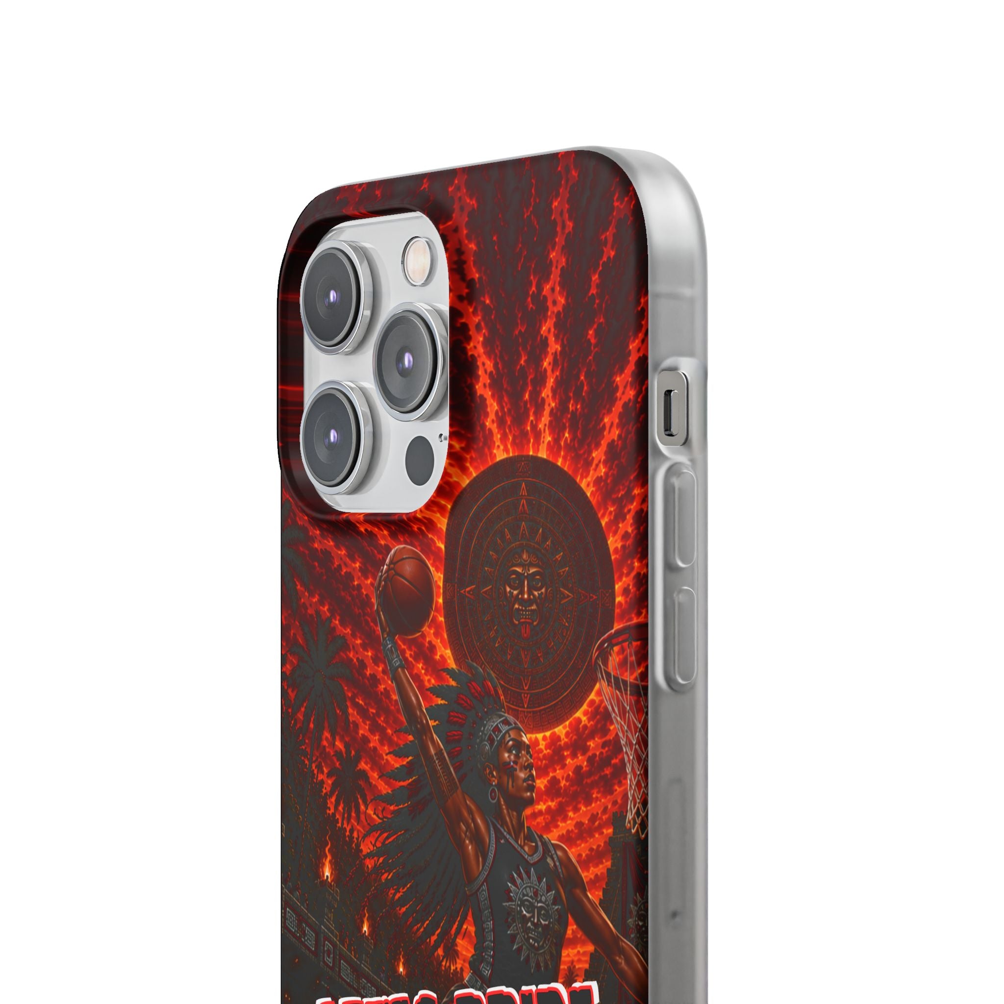 Aztec Basketball Female Warrior – Flexi Phone Case (iPhone & Samsung • Clear TPU • Made & Shipped in the USA • 🚚 FREE USA Shipping • Personalized Option)