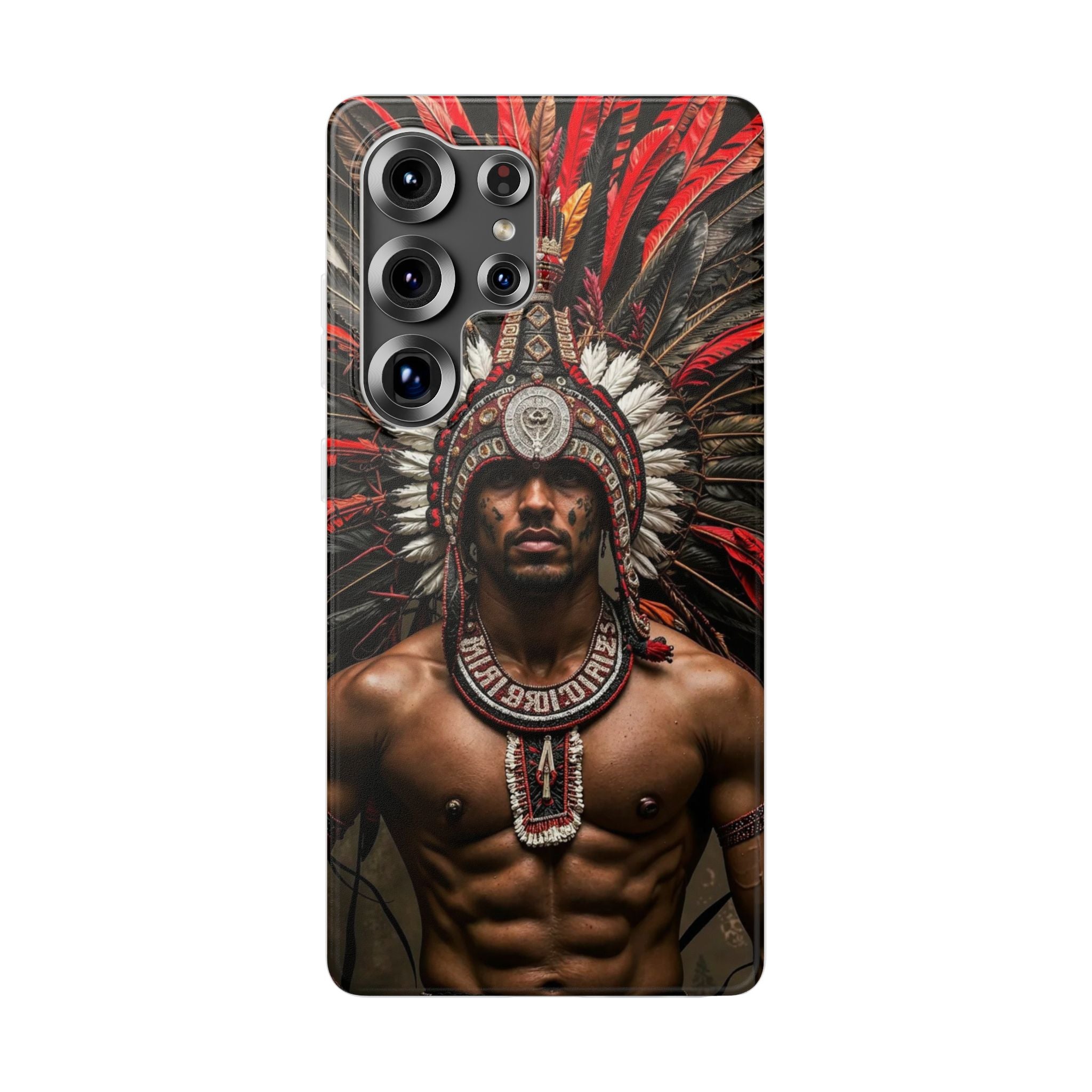 Aztec Warrior Eagle – Flexi Phone Case (iPhone & Samsung • Clear TPU • Made in USA • Personalized Option)