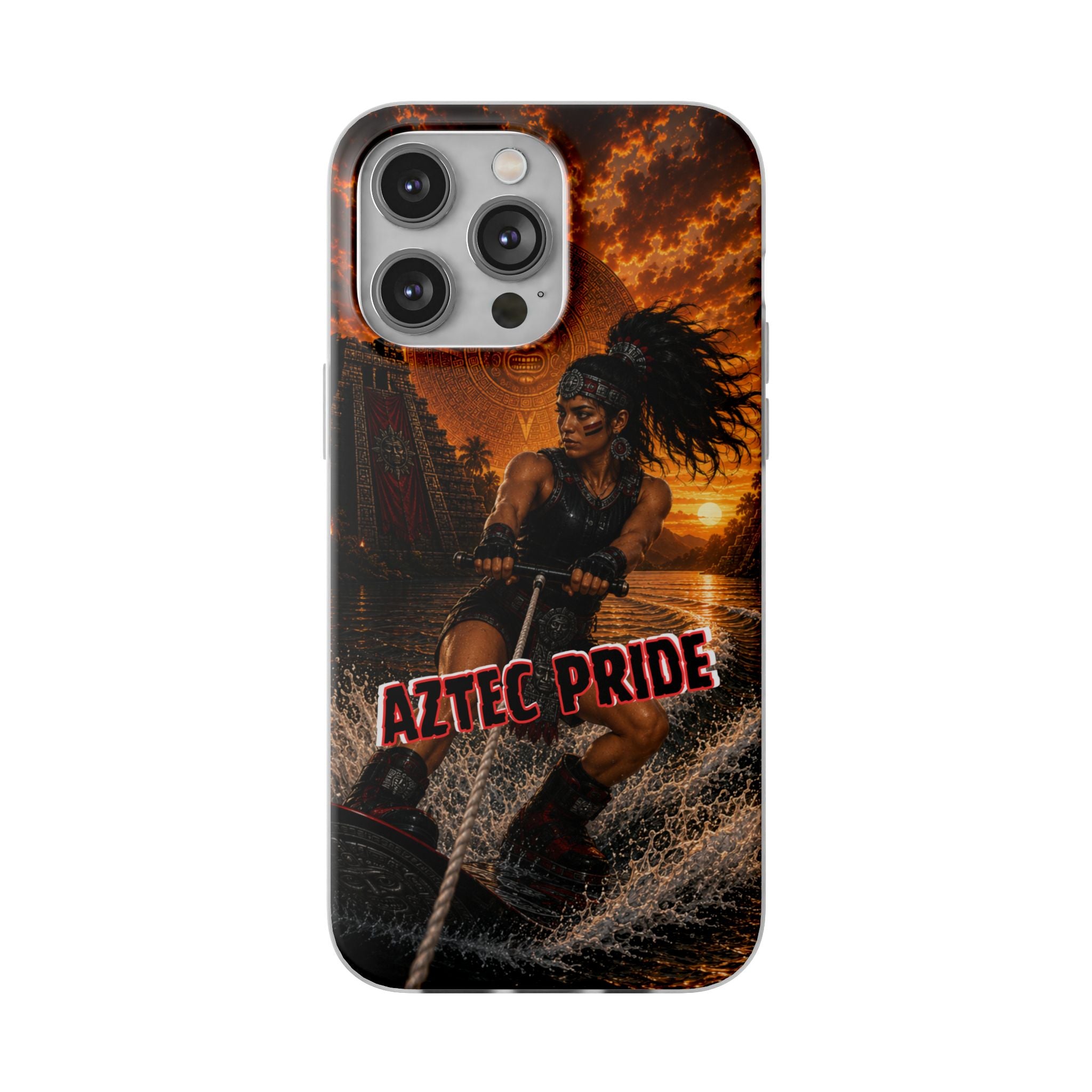 Aztec Wakeboard Female Warrior – Flexi Phone Case (iPhone & Samsung • Clear TPU • Made & Shipped in the USA • 🚚 FREE USA Shipping • Personalized Option)