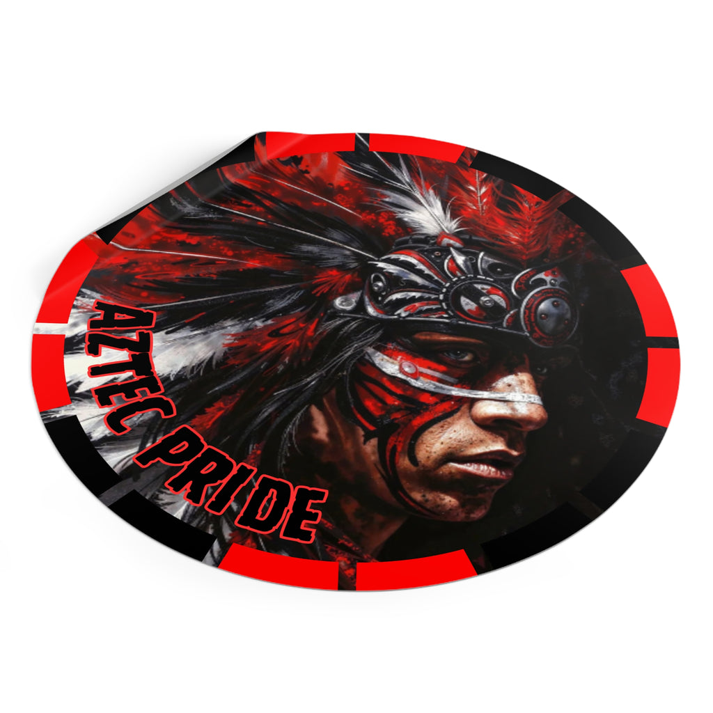 Aztec King of Kings Round Vinyl Sticker – Waterproof Matte Decal (2”–6”)