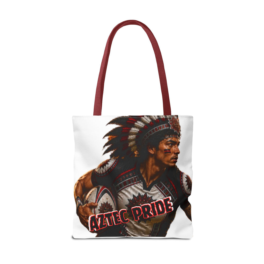 Aztec Rugby Male Warrior Tote Bag | Aztec-Inspired AI Art • Made & Shipped in the USA • 🚚 FREE USA Shipping • FREE Personalization